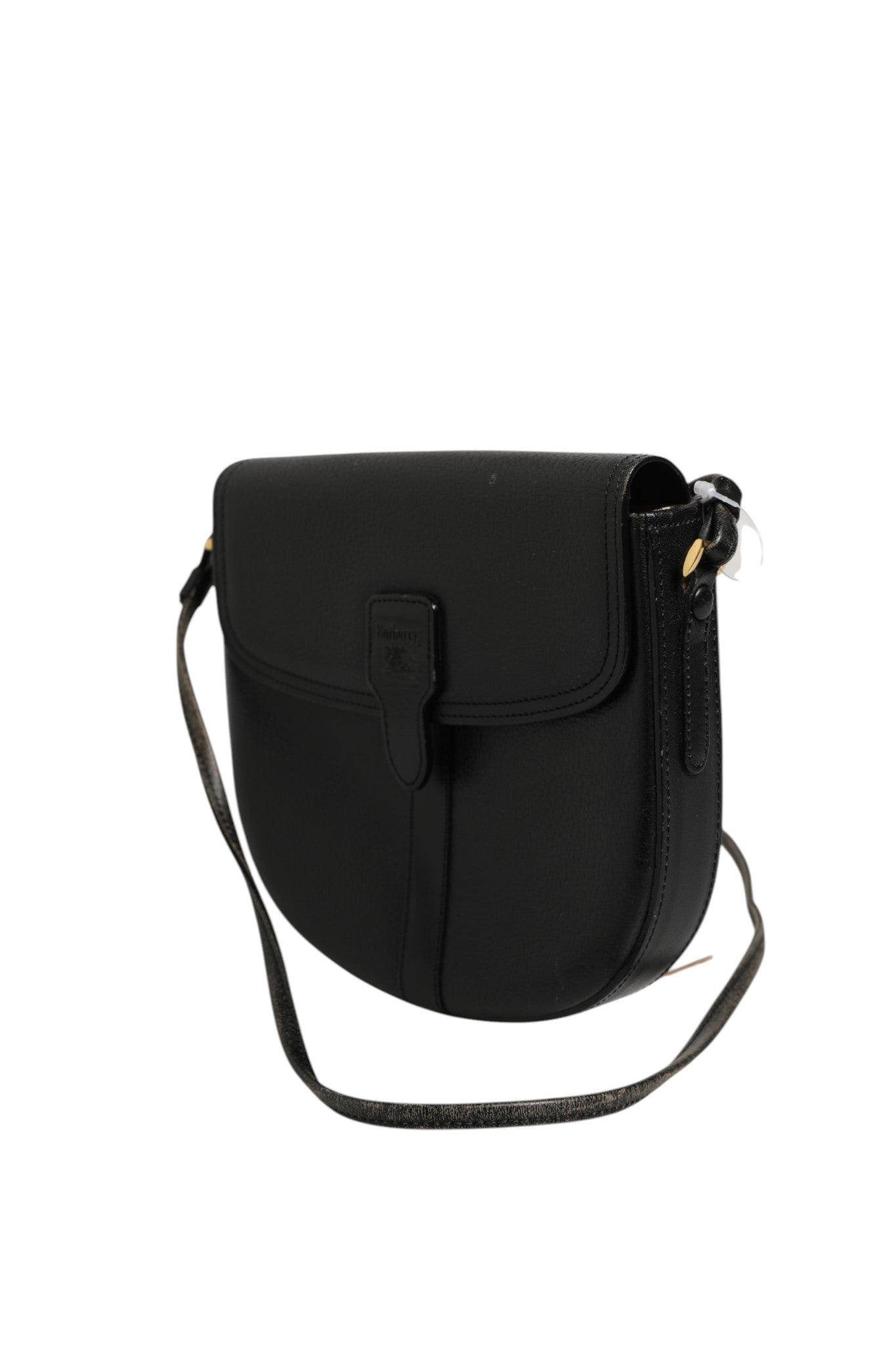 Burberry Black and Gold leather logo crossbody bag