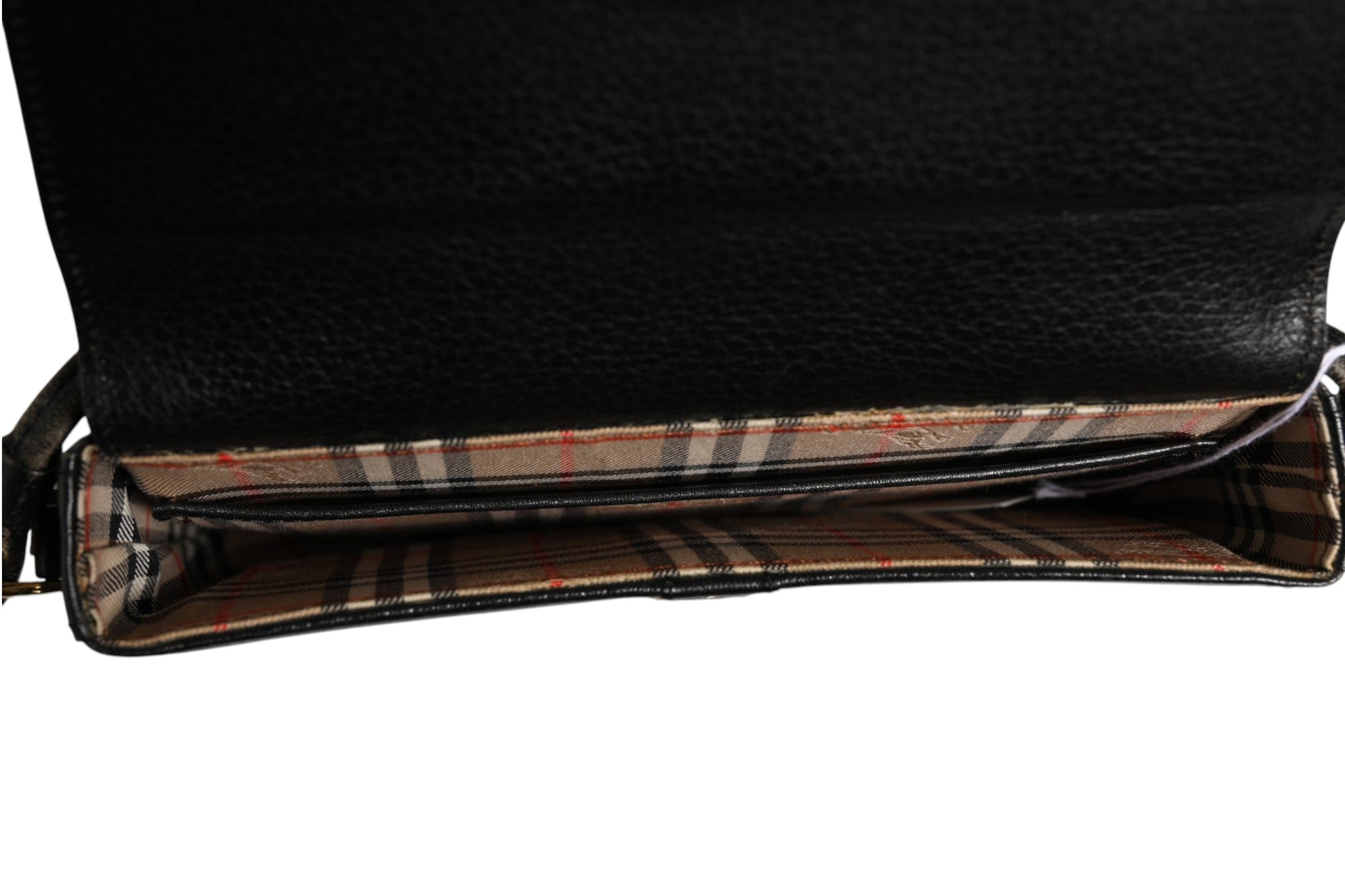 Burberry Black and Gold leather logo crossbody bag