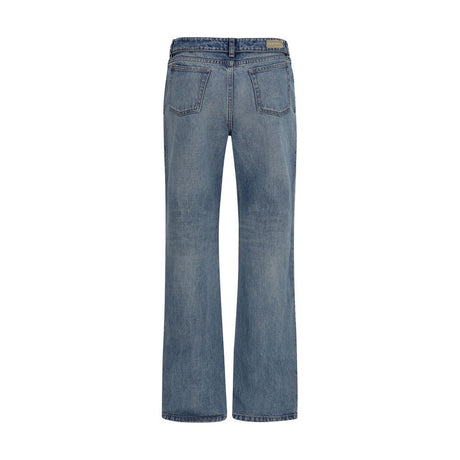 Alexander McQueen Blue Cotton Straight-Leg Jeans