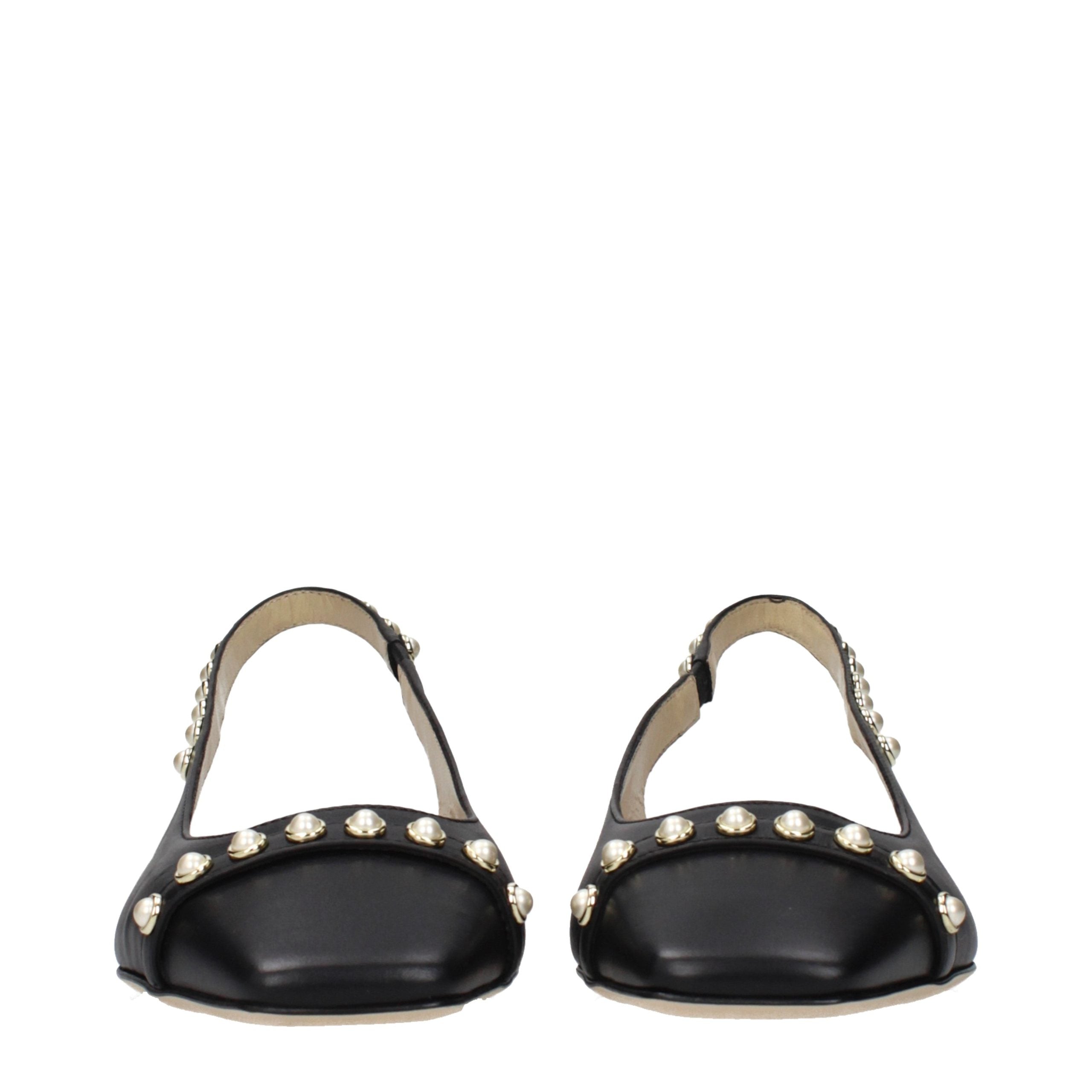Jimmy Choo Black Leather Flats