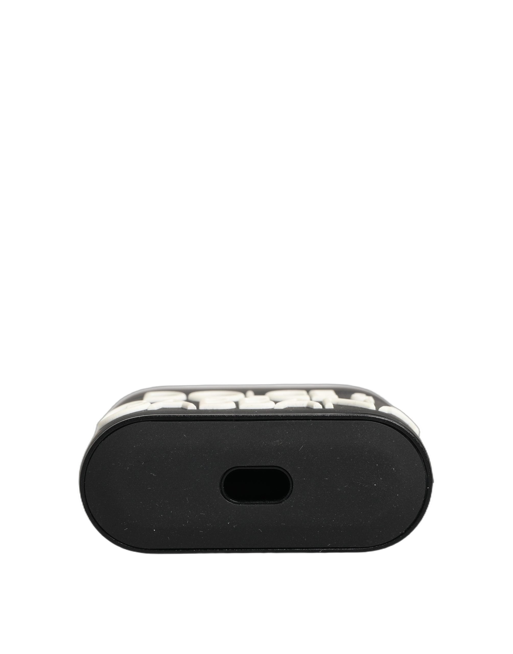 Dolce & Gabbana Case Black PVC Embossed Logo Flip Holder Women Airpods