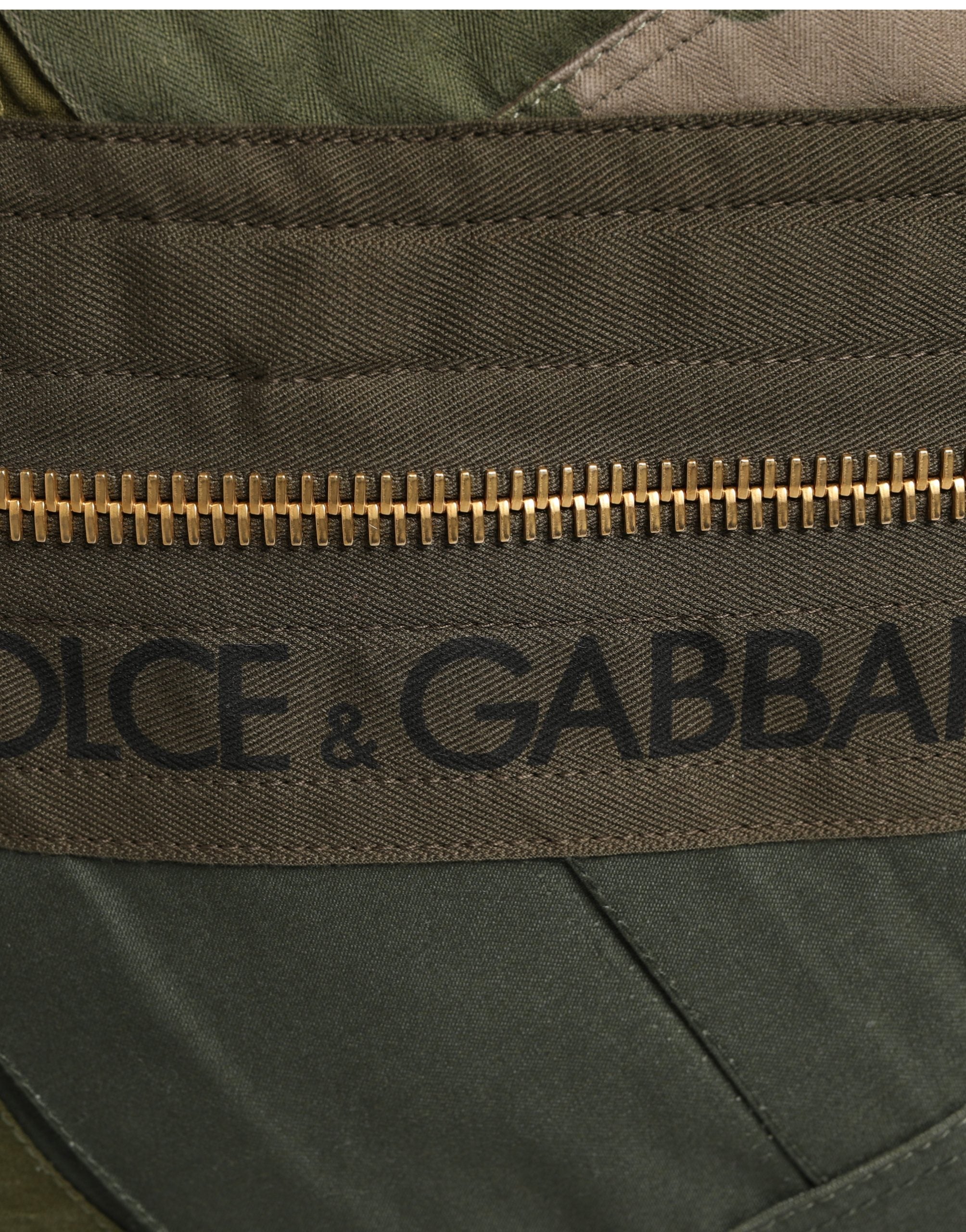 Dolce & Gabbana Military Green Patchwork Rucksack Backpack Borse Men Bag