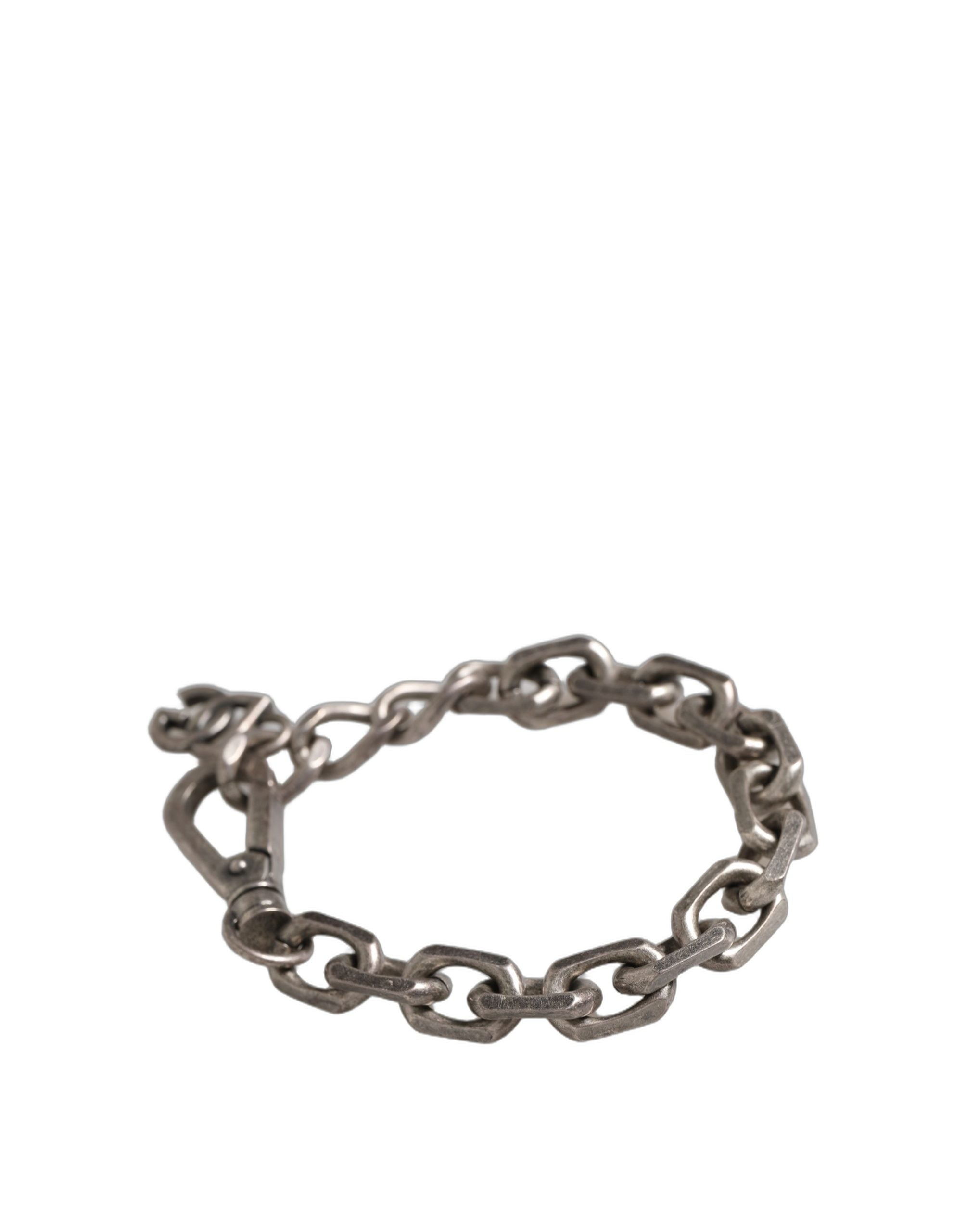 Dolce & Gabbana Silver Tone Heavy Chain Link Signature DG Logo Bracelet