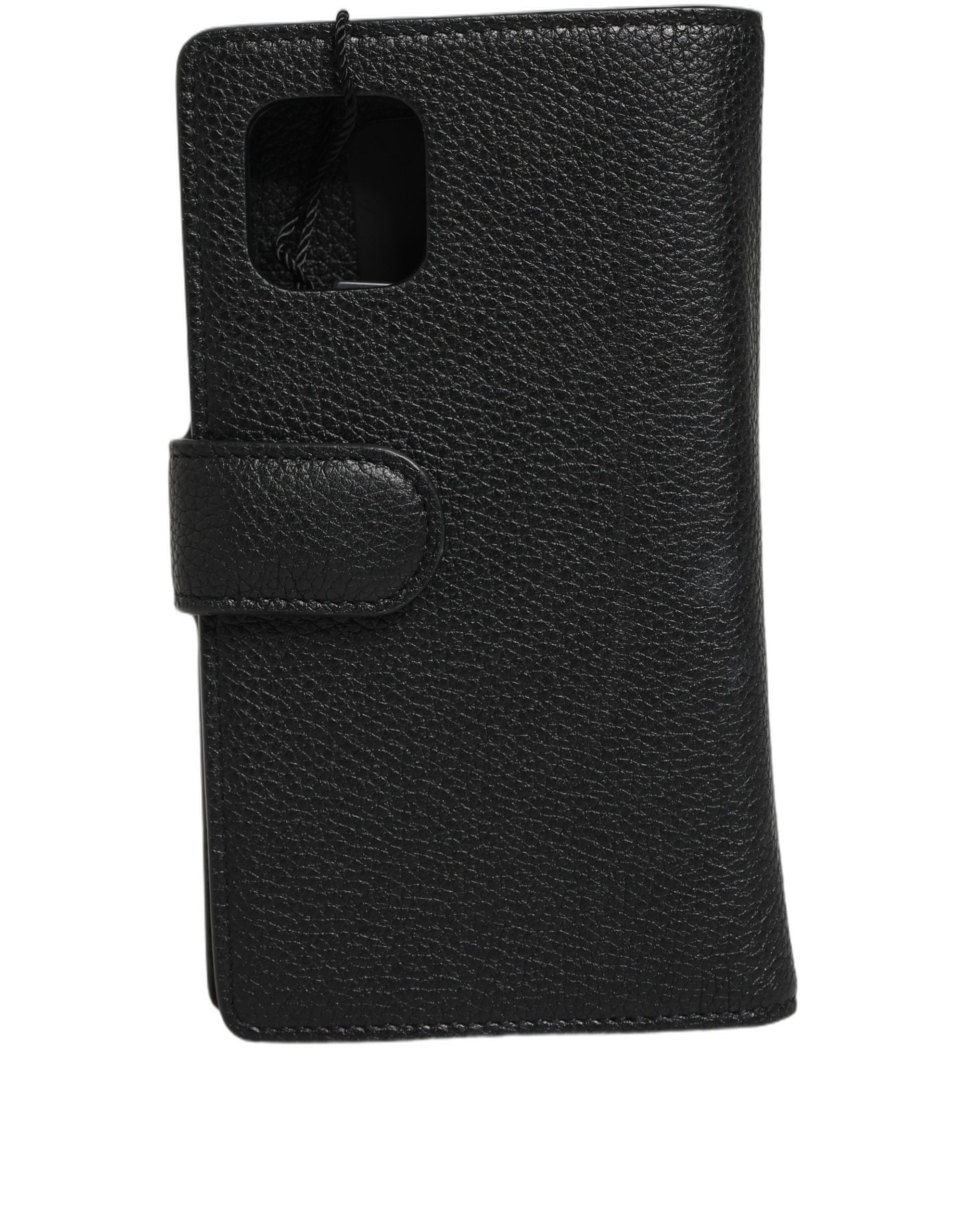 Dolce & Gabbana Case Flip Cover Black Calf Leather iPhone11 PRO Phone