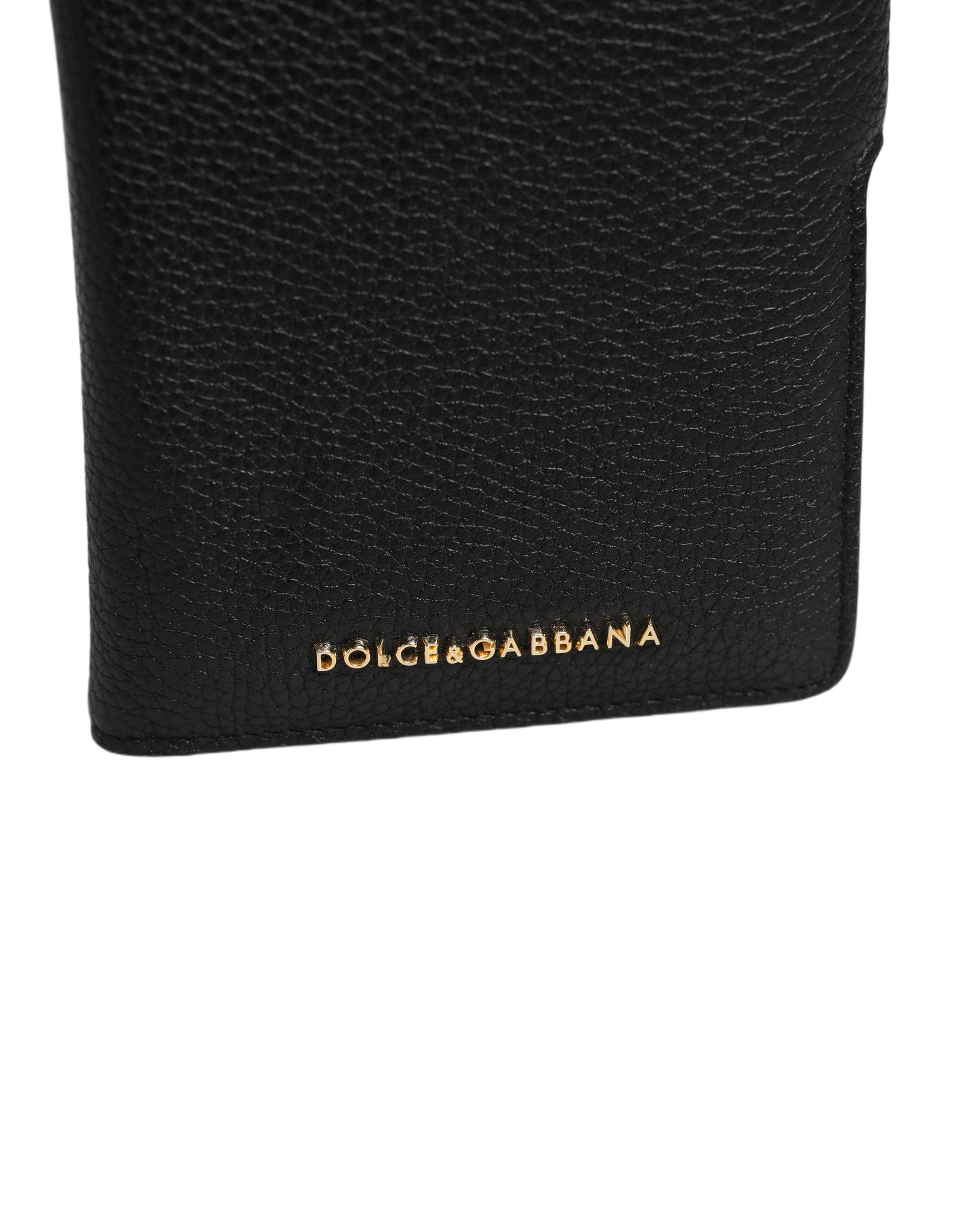 Dolce & Gabbana Case Flip Cover Black Calf Leather iPhone11 PRO Phone