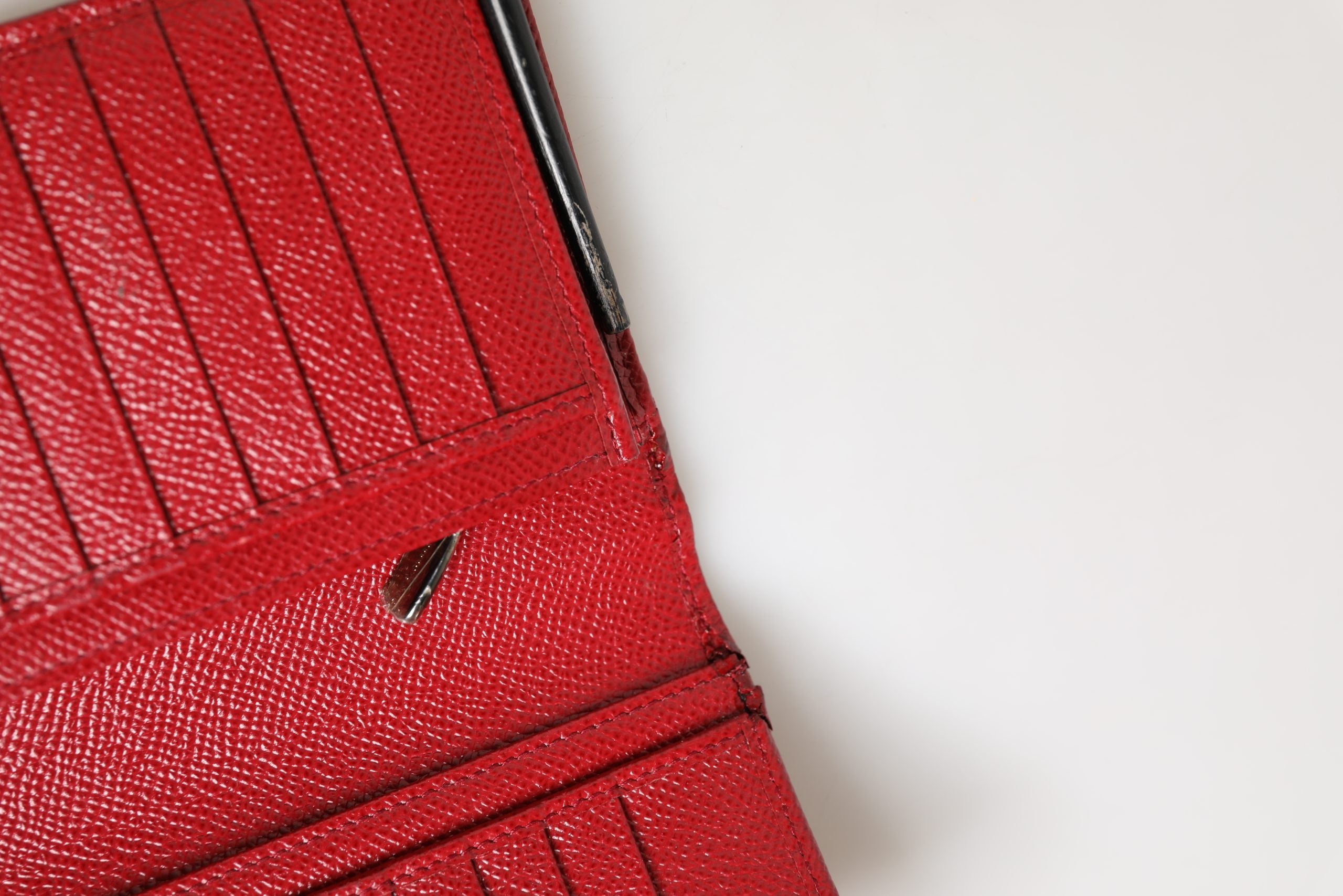 Dolce & Gabbana Red Dauphine Leather ID Men Card Holder Bifold Wallet
