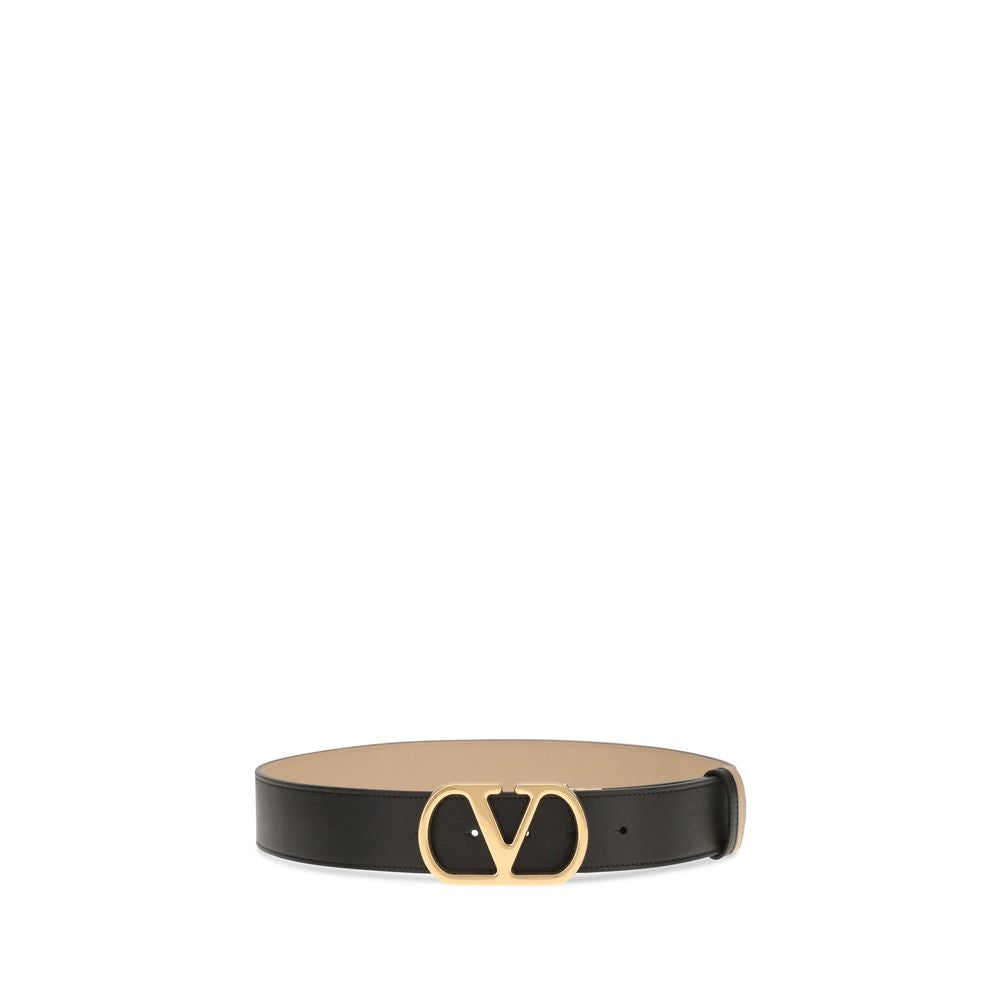 Valentino Garavani Black Calf Leather Bos Taurus Belt