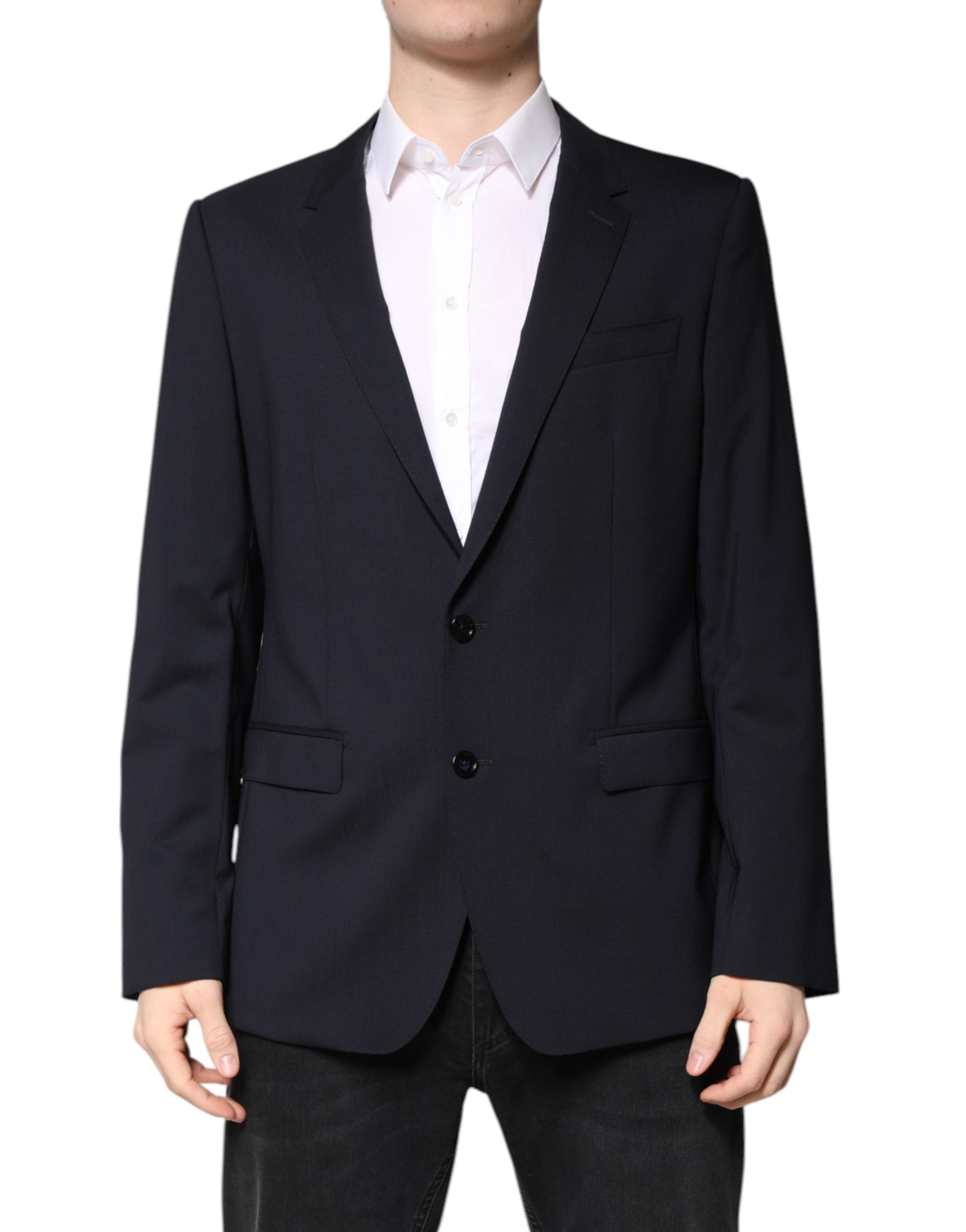 Dolce & Gabbana Blazer MARTINI Dark Blue Wool SingleBreasted Blazer