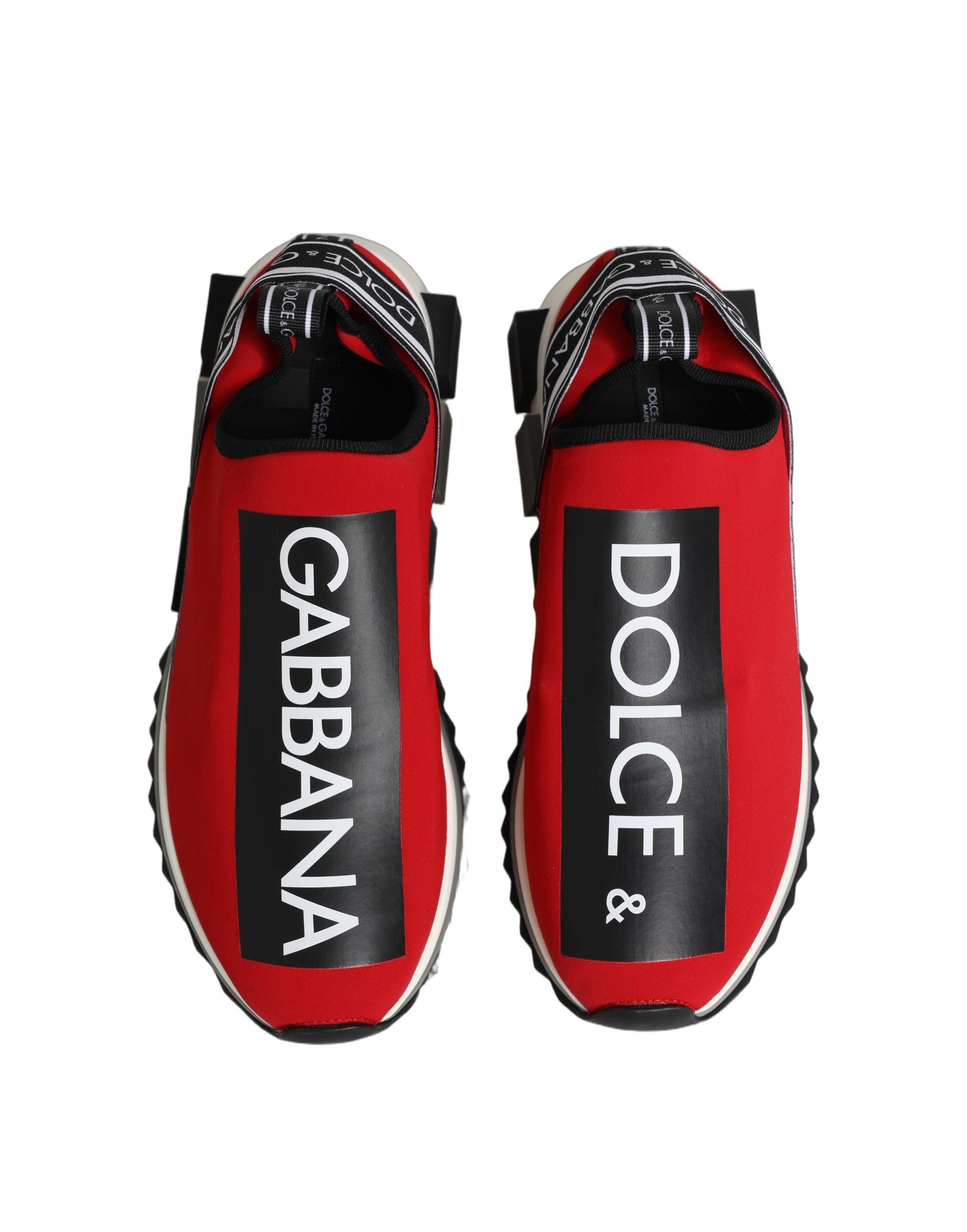 Dolce & Gabbana Red Logo Low Top Sorrento Sneakers Shoes