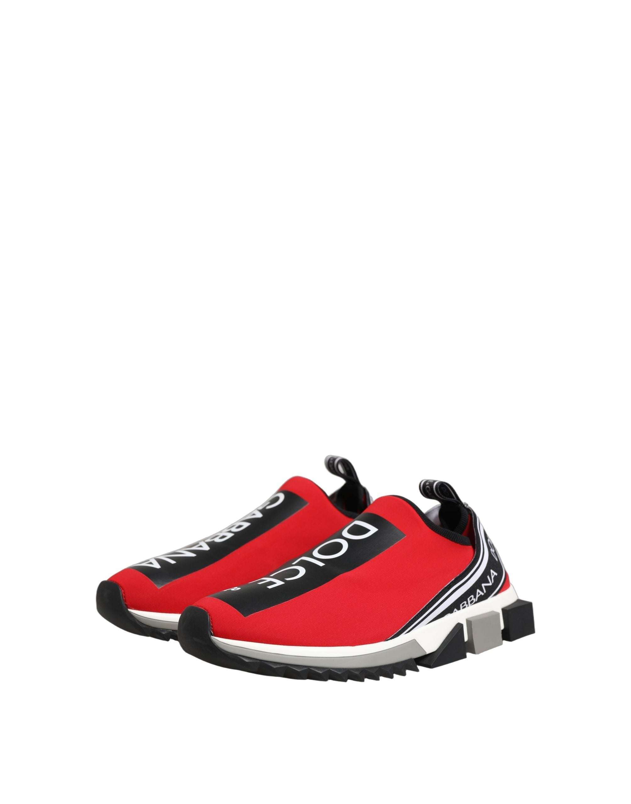 Dolce & Gabbana Red Logo Low Top Sorrento Sneakers Shoes