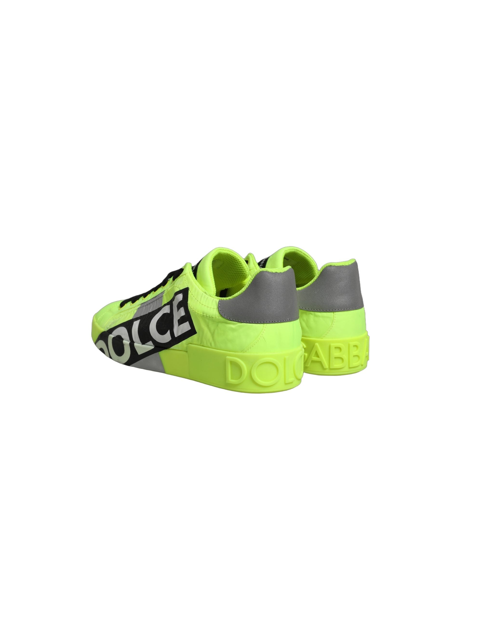 Dolce & Gabbana Green Logo Tape Low Top Portofino Sneakers Shoes