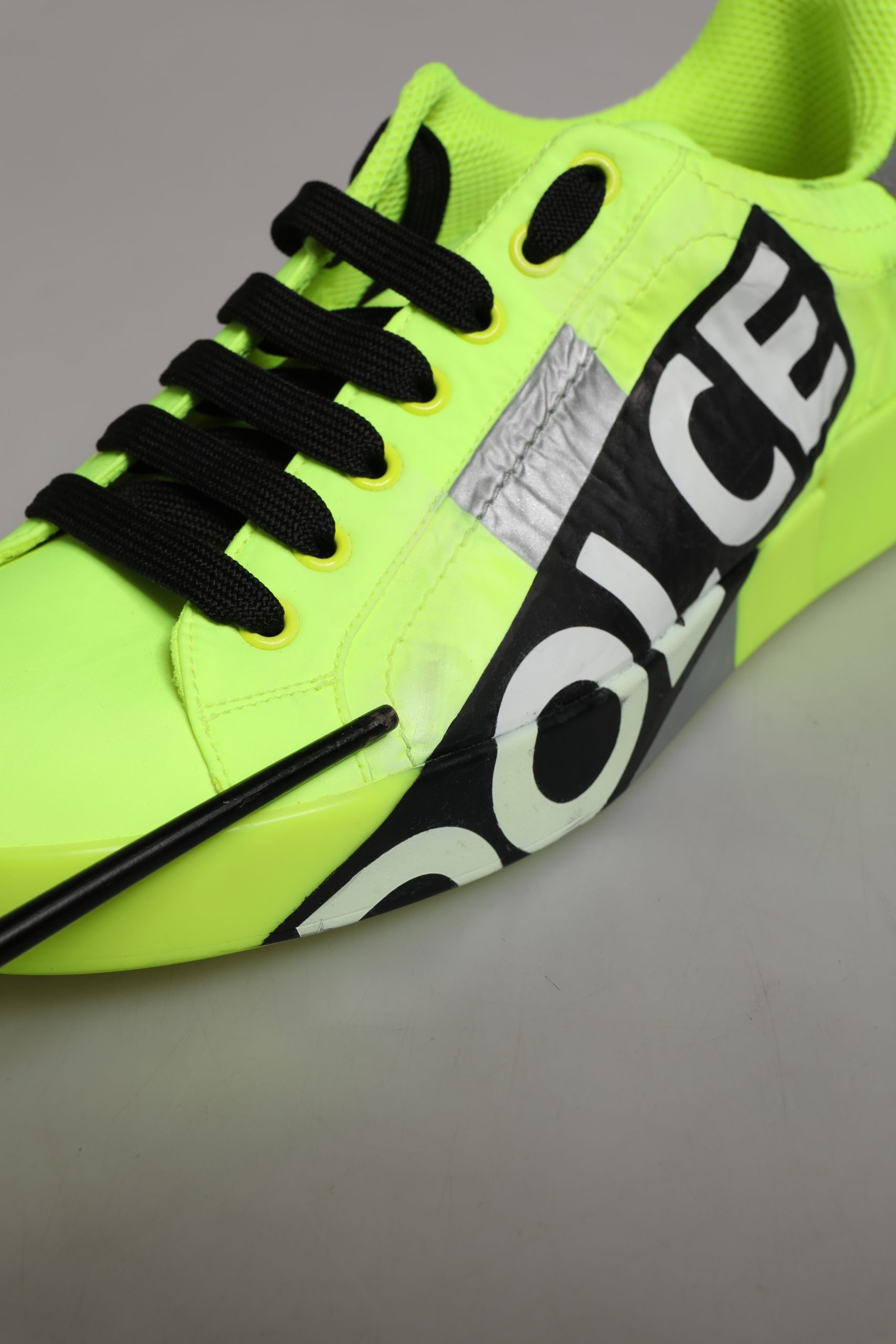 Dolce & Gabbana Green Logo Tape Low Top Portofino Sneakers Shoes
