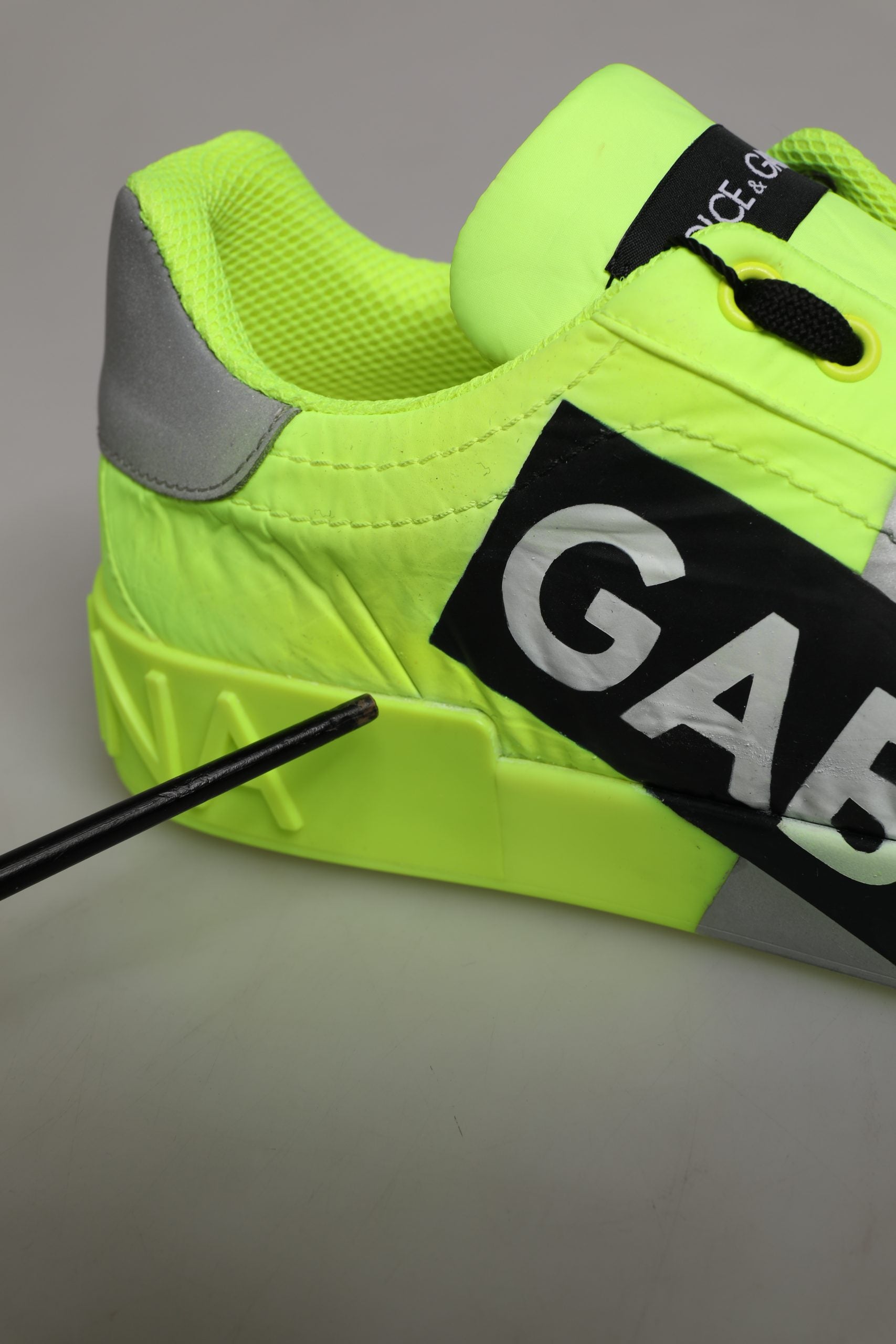Dolce & Gabbana Green Logo Tape Low Top Portofino Sneakers Shoes