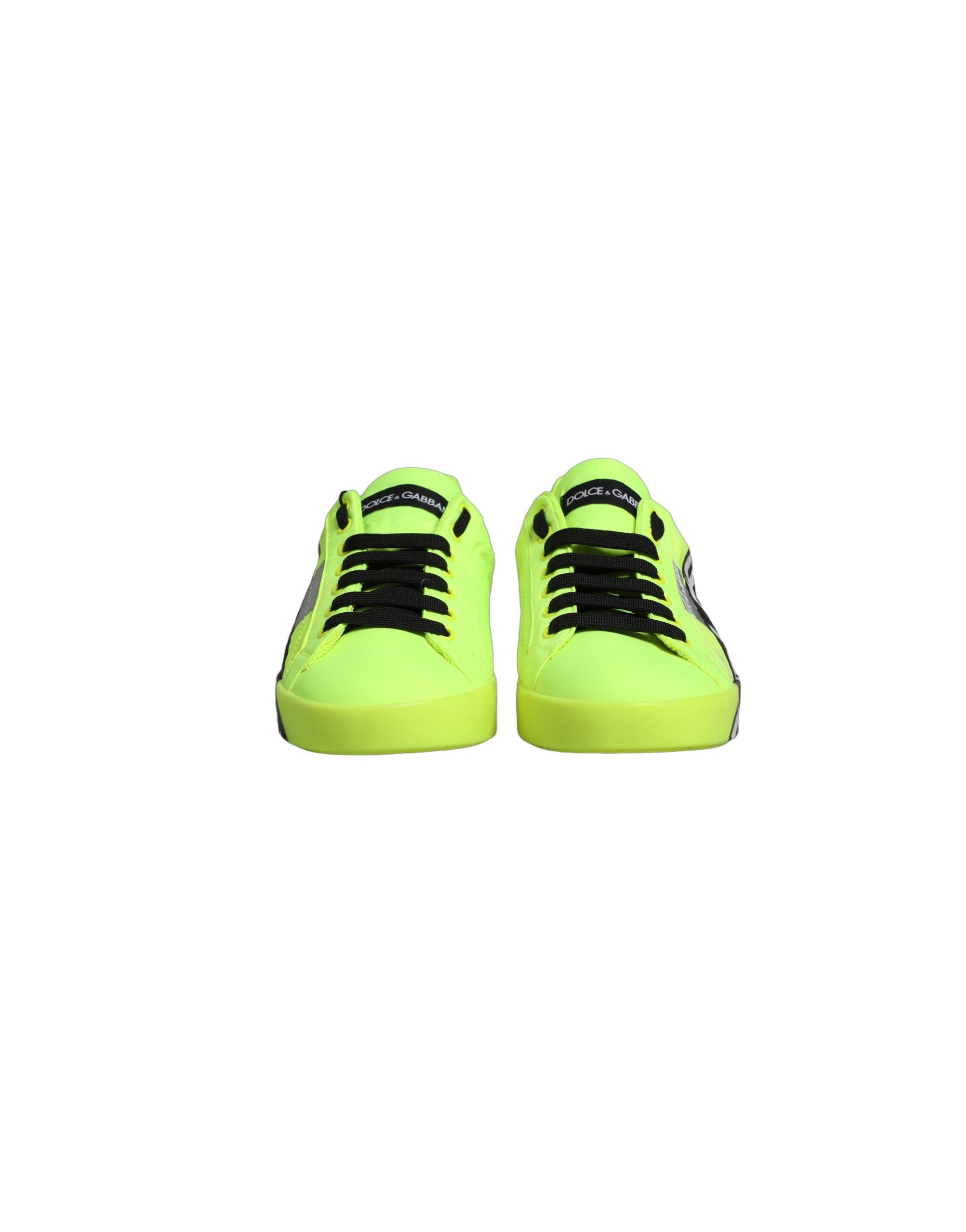 Dolce & Gabbana Green Logo Tape Low Top Portofino Sneakers Shoes