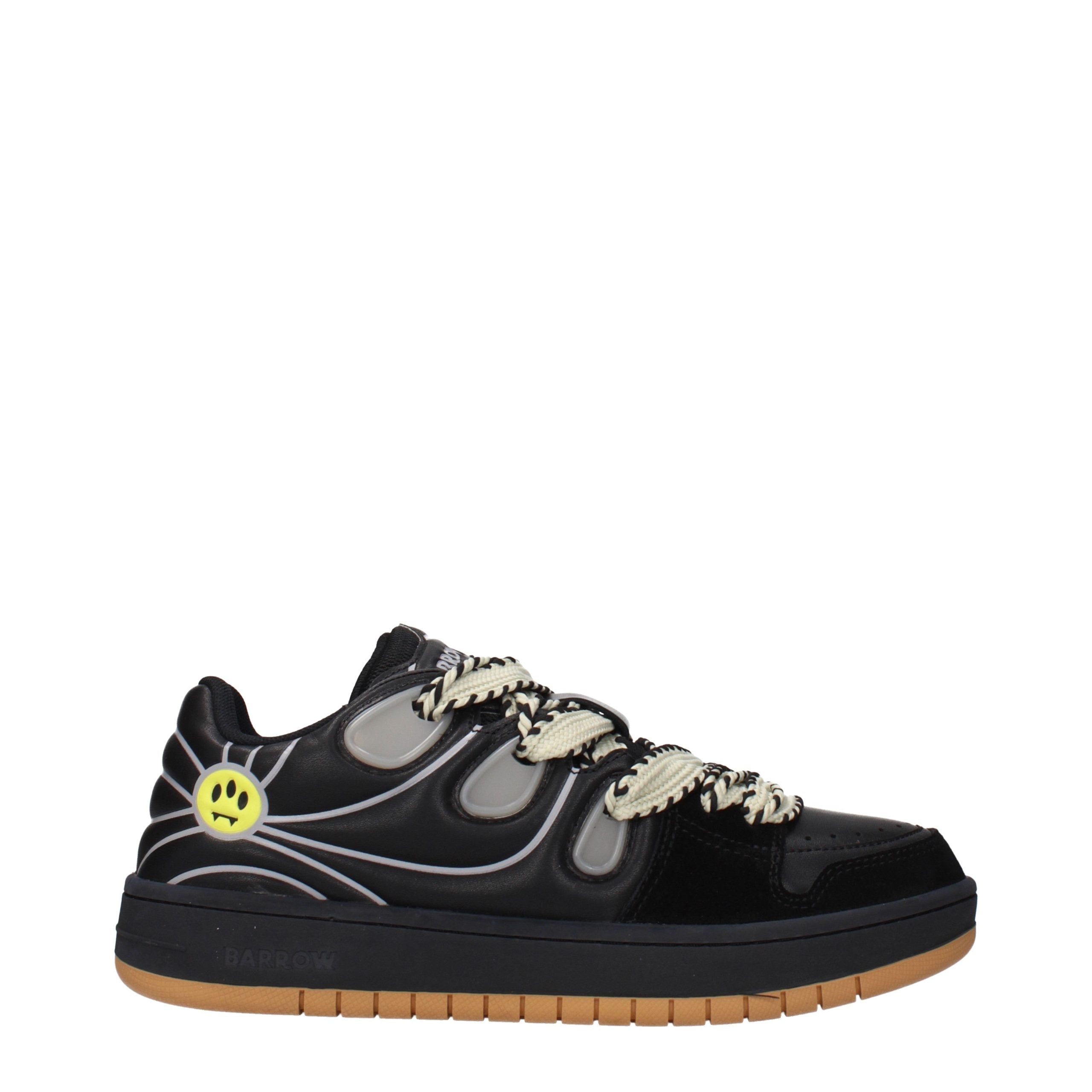 Barrow Black Leather Low Top Sneakers