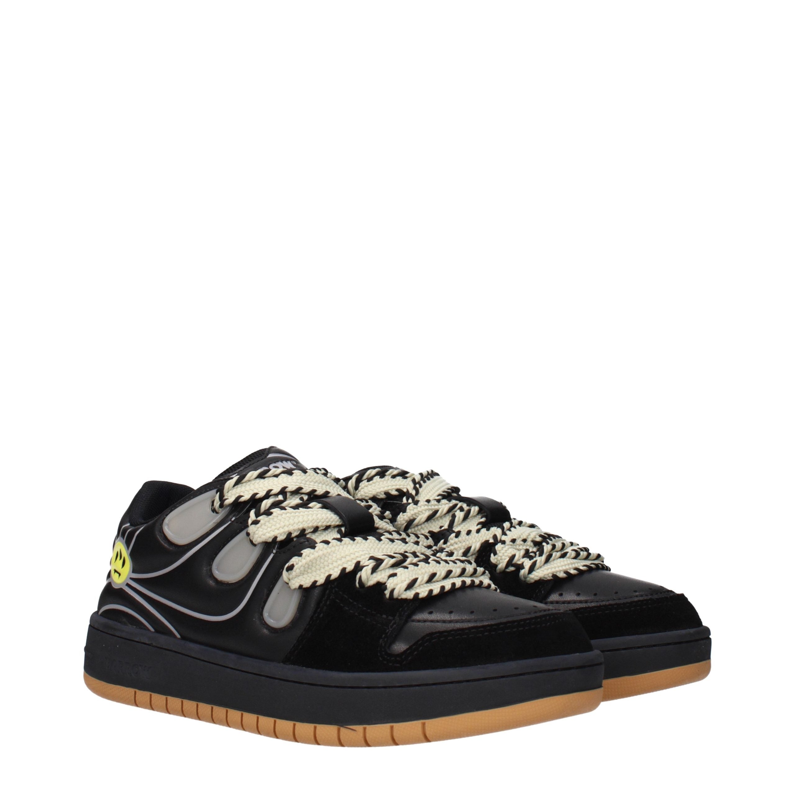 Barrow Black Leather Low Top Sneakers