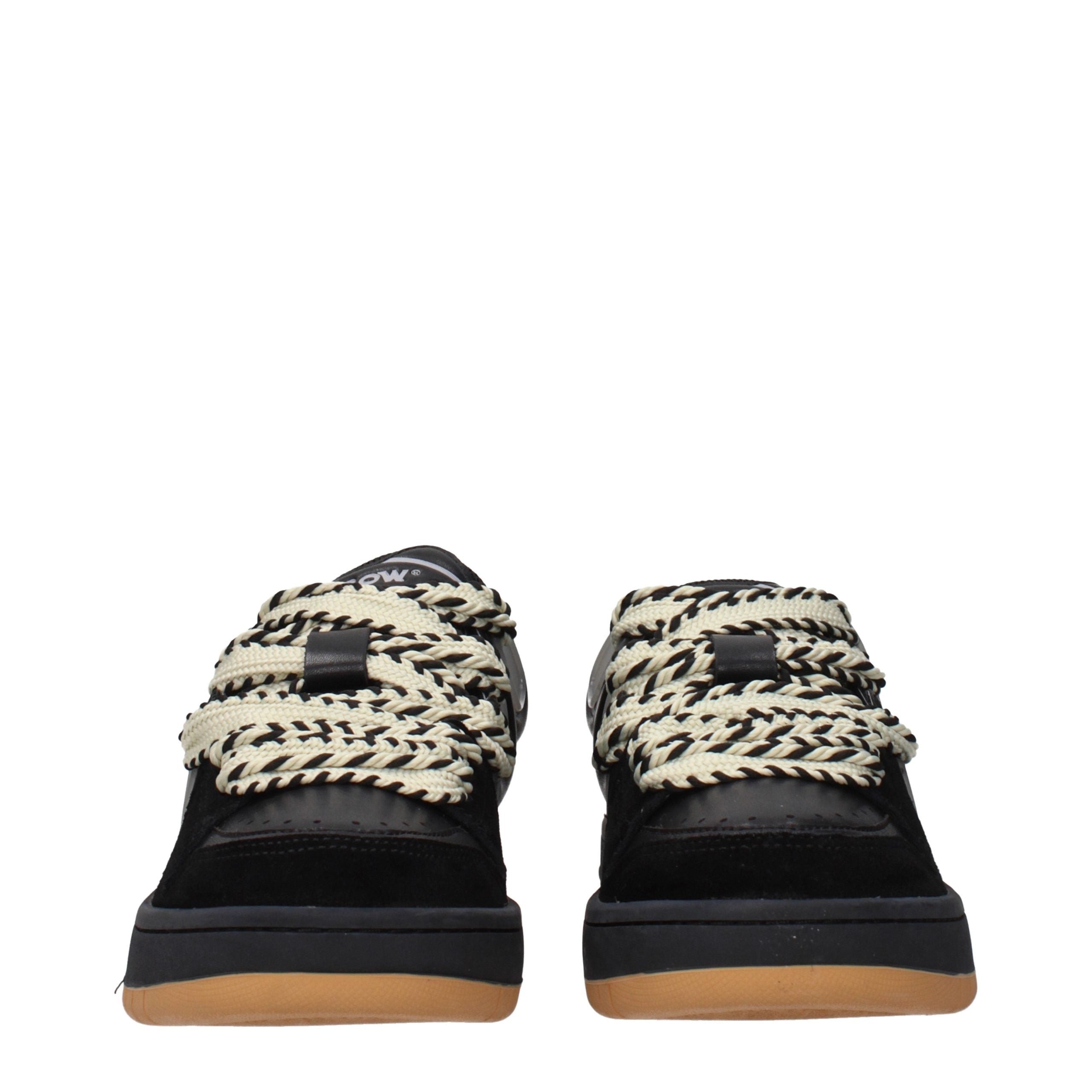 Barrow Black Leather Low Top Sneakers