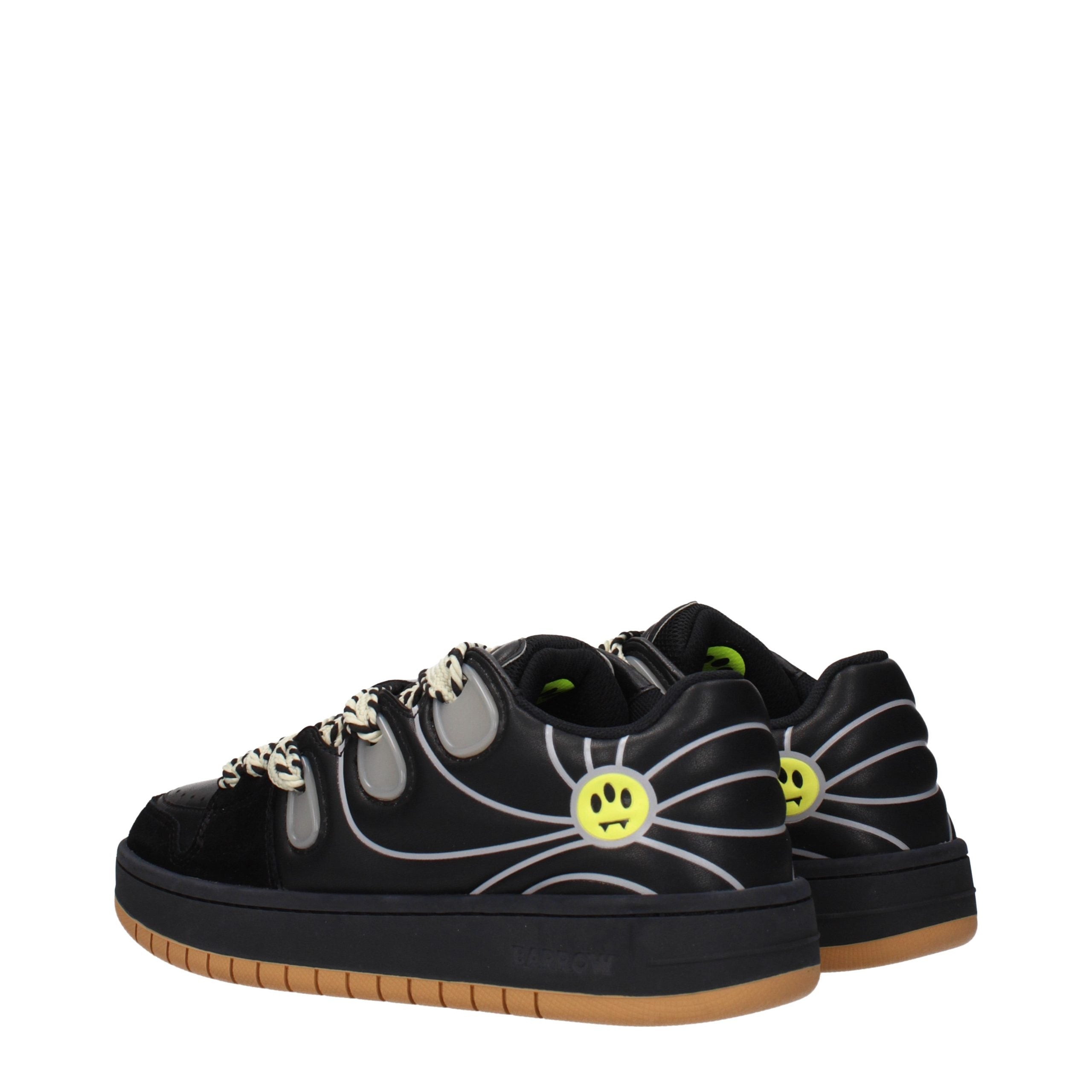 Barrow Black Leather Low Top Sneakers