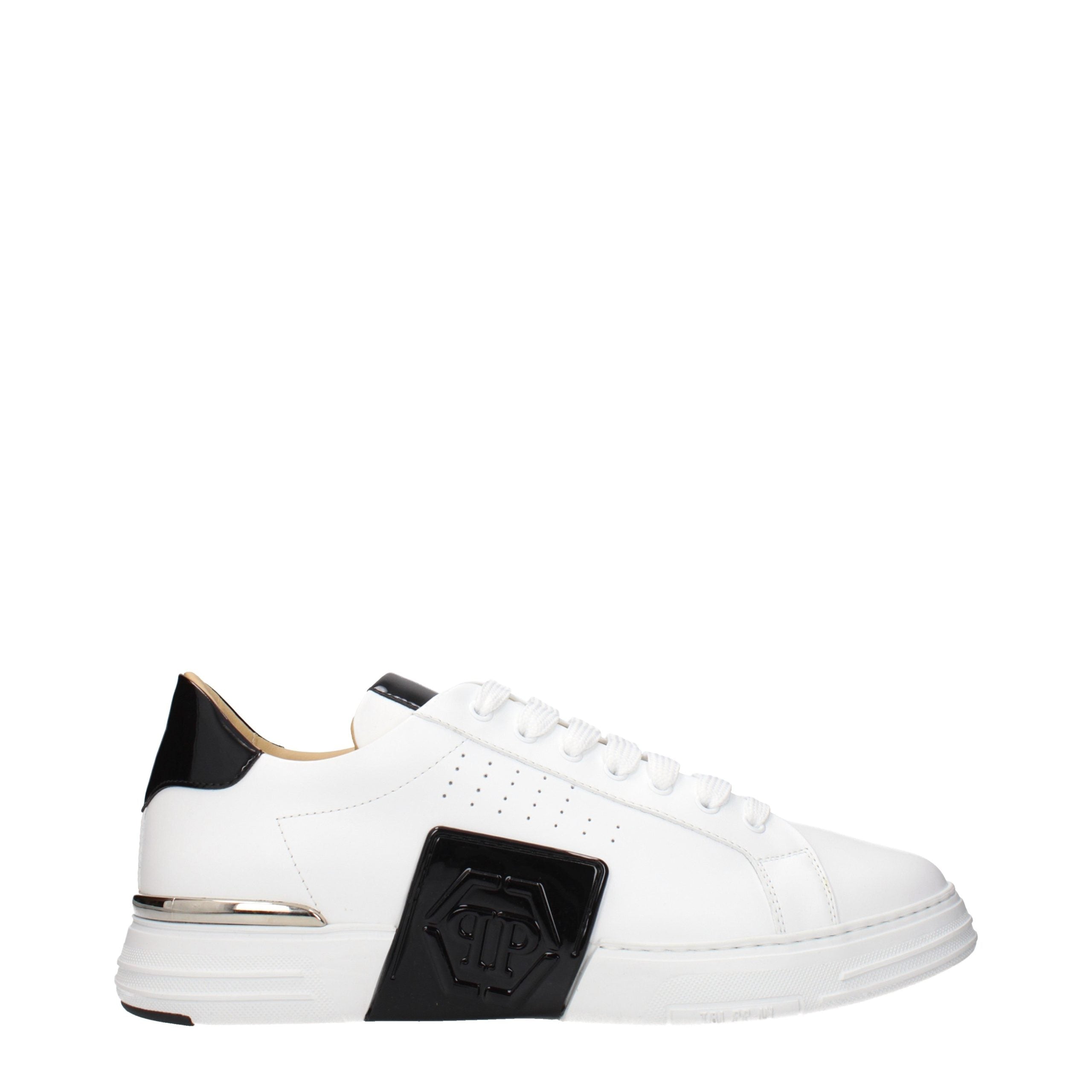 Philipp Plein White Leather Low Top Sneakers