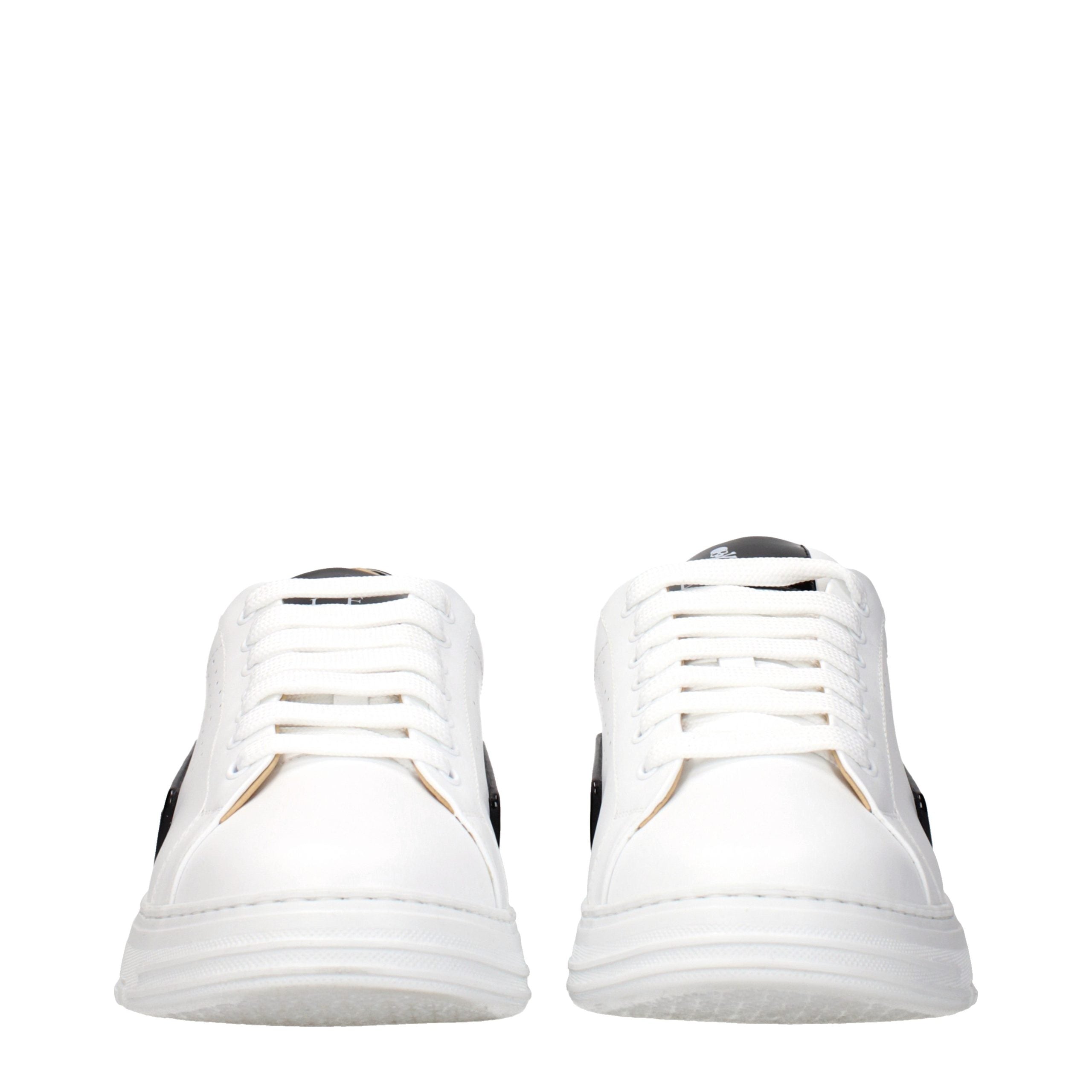 Philipp Plein White Leather Low Top Sneakers