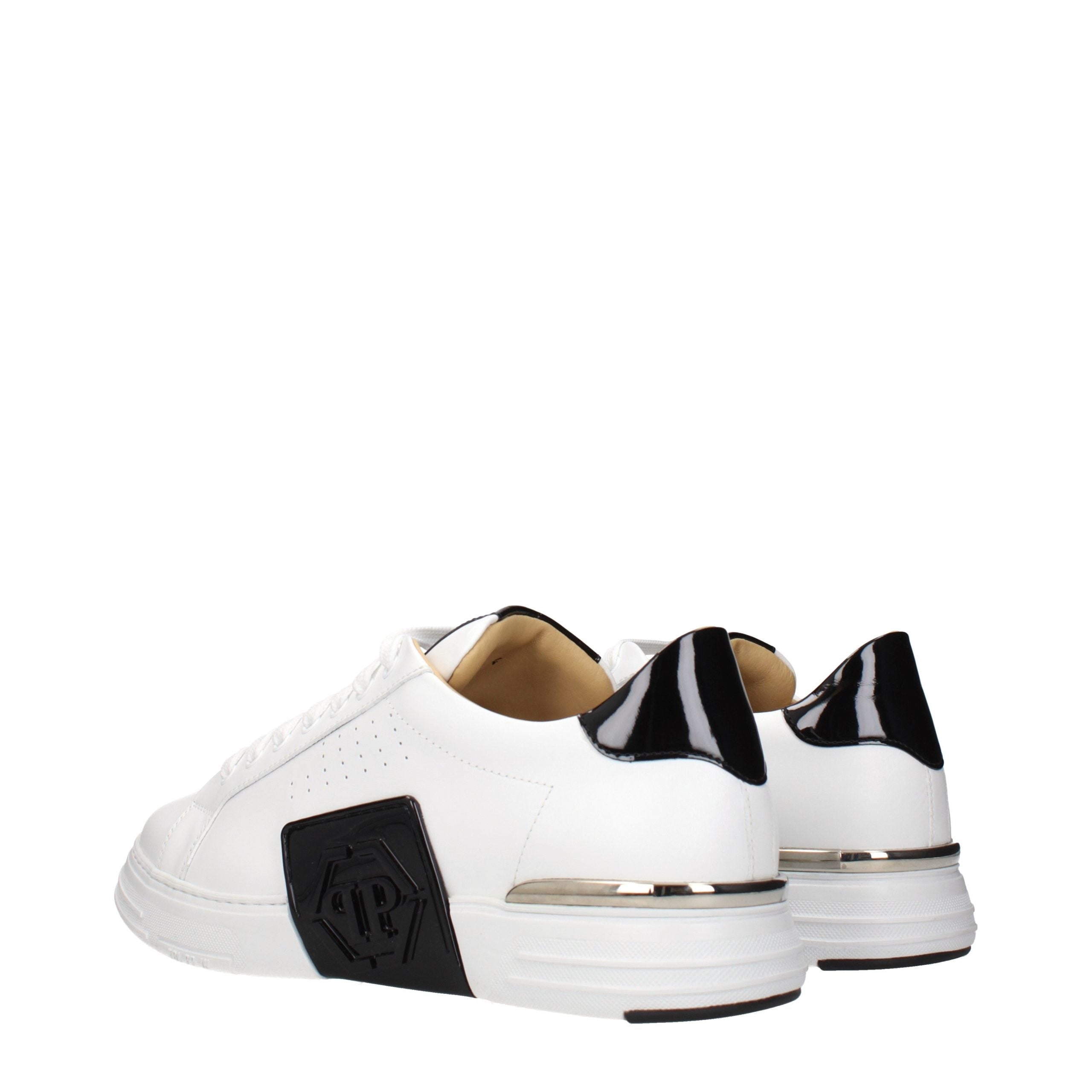 Philipp Plein White Leather Low Top Sneakers