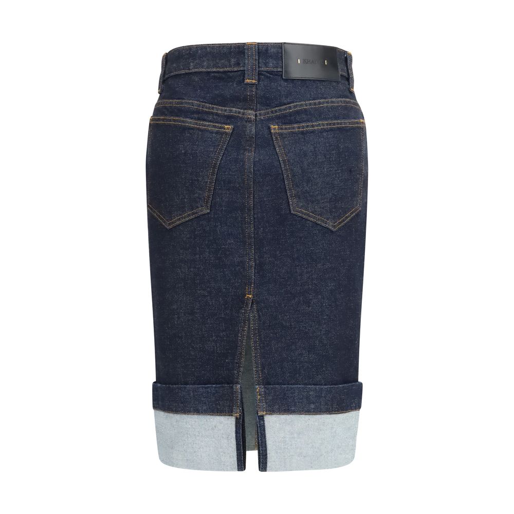 Khaite Blue Denim Skirt