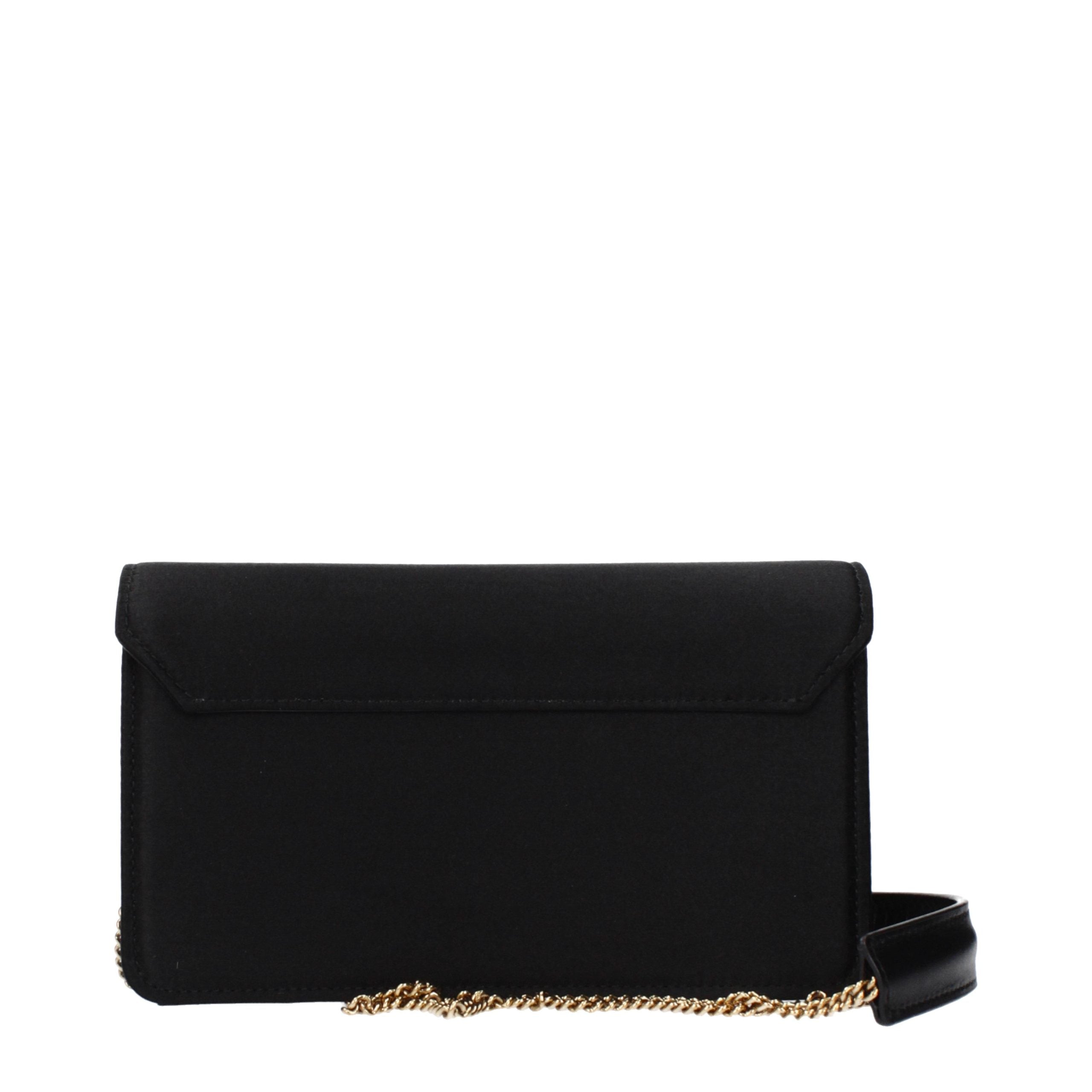 Roberto Cavalli Black Satin Clutch Bag