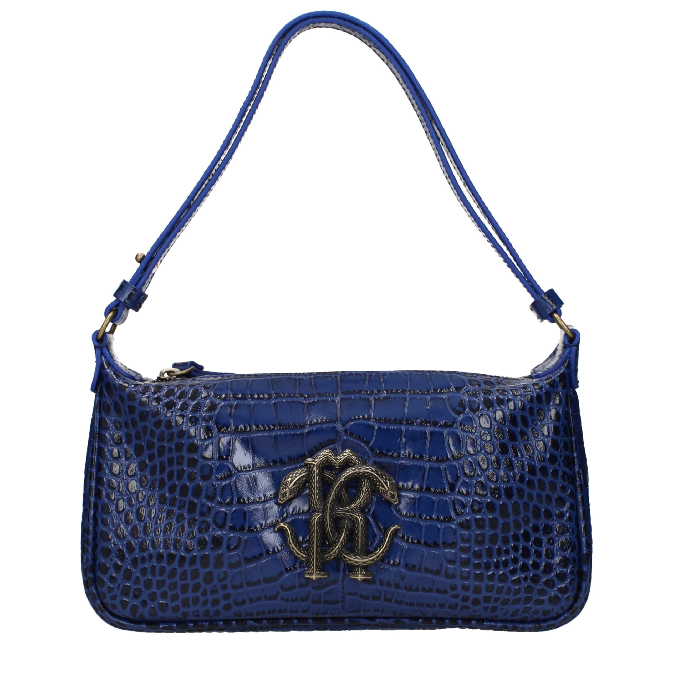 Roberto Cavalli Blue Leather Handbag