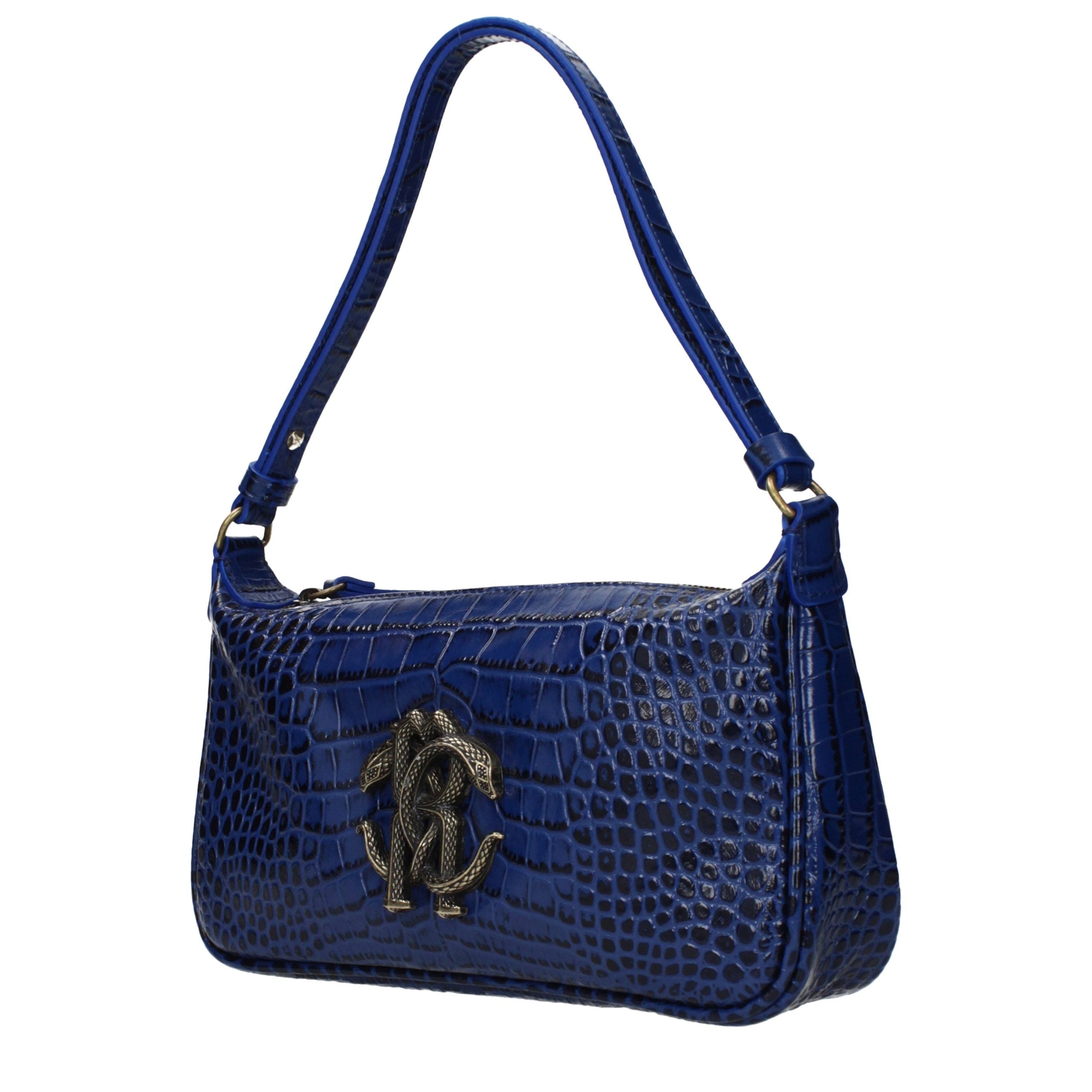 Roberto Cavalli Blue Leather Handbag