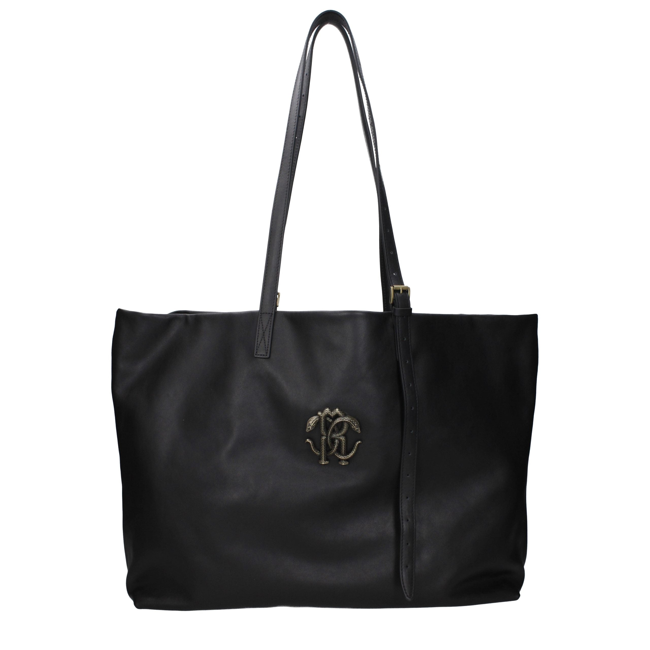 Roberto Cavalli Black Leather Shoulder Bag
