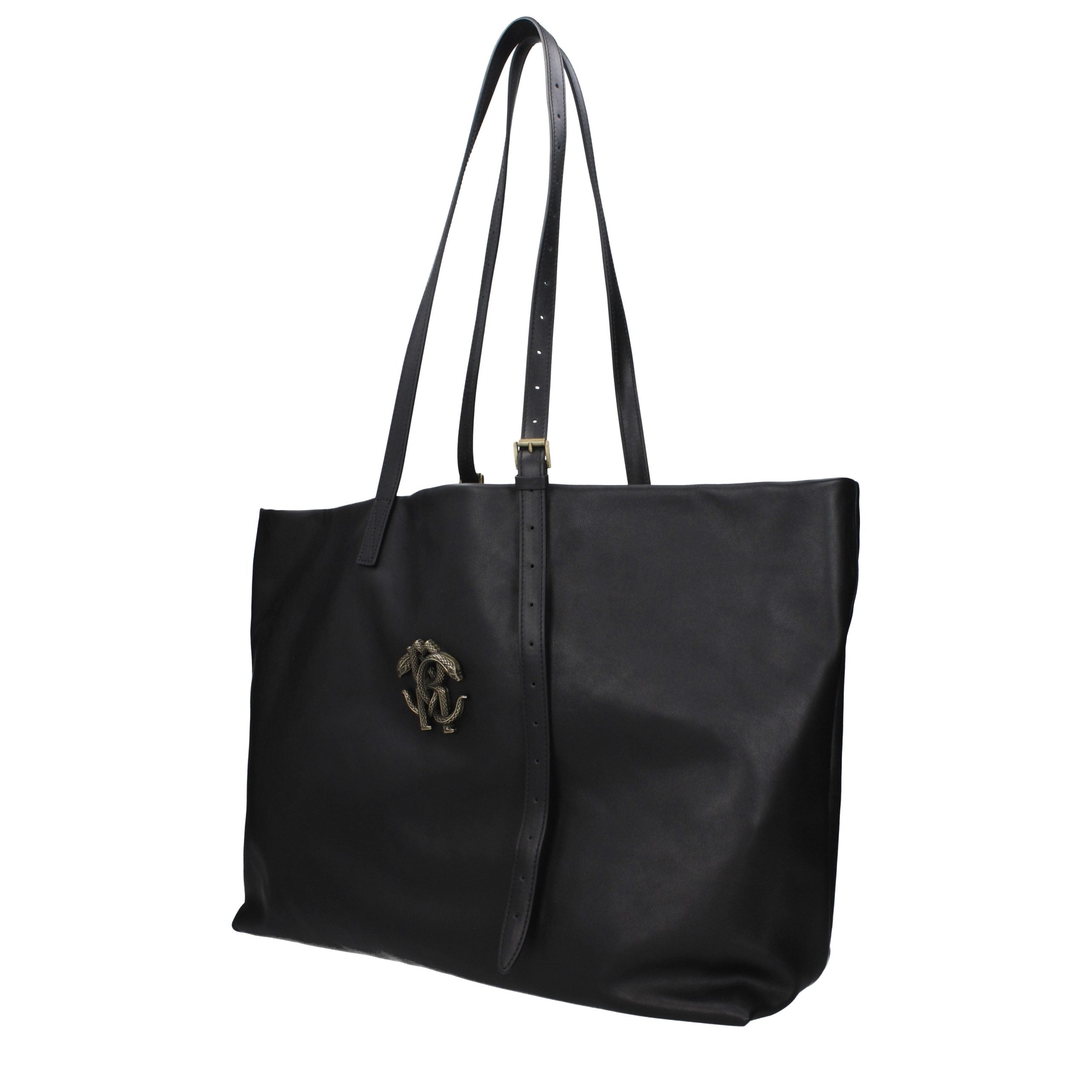 Roberto Cavalli Black Leather Shoulder Bag