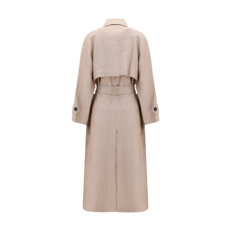 Brunello Cucinelli Multicolor Linen Trench Coat