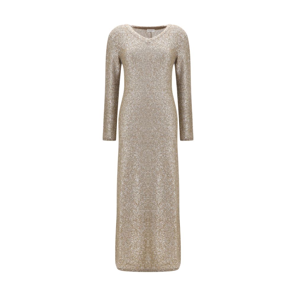 Brunello Cucinelli Brown Acetate Casual Dress