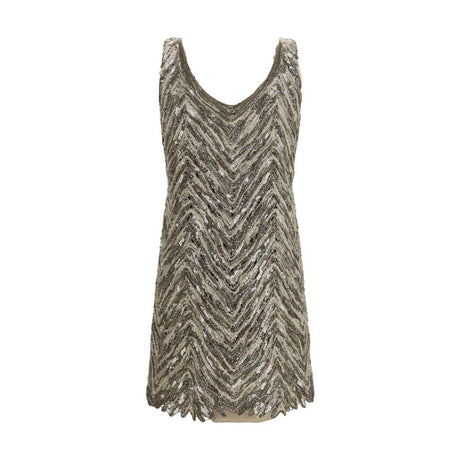 Brunello Cucinelli Beige Paper Cocktail Dress