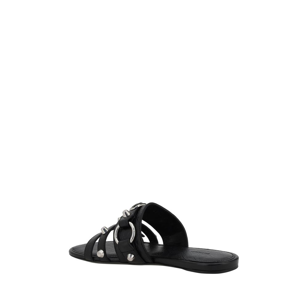 Balenciaga Black Lamb Ovis Aries Aries Flat Sandals