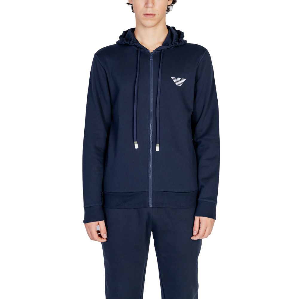 Emporio Armani Underwear Blue Cotton Hoodie