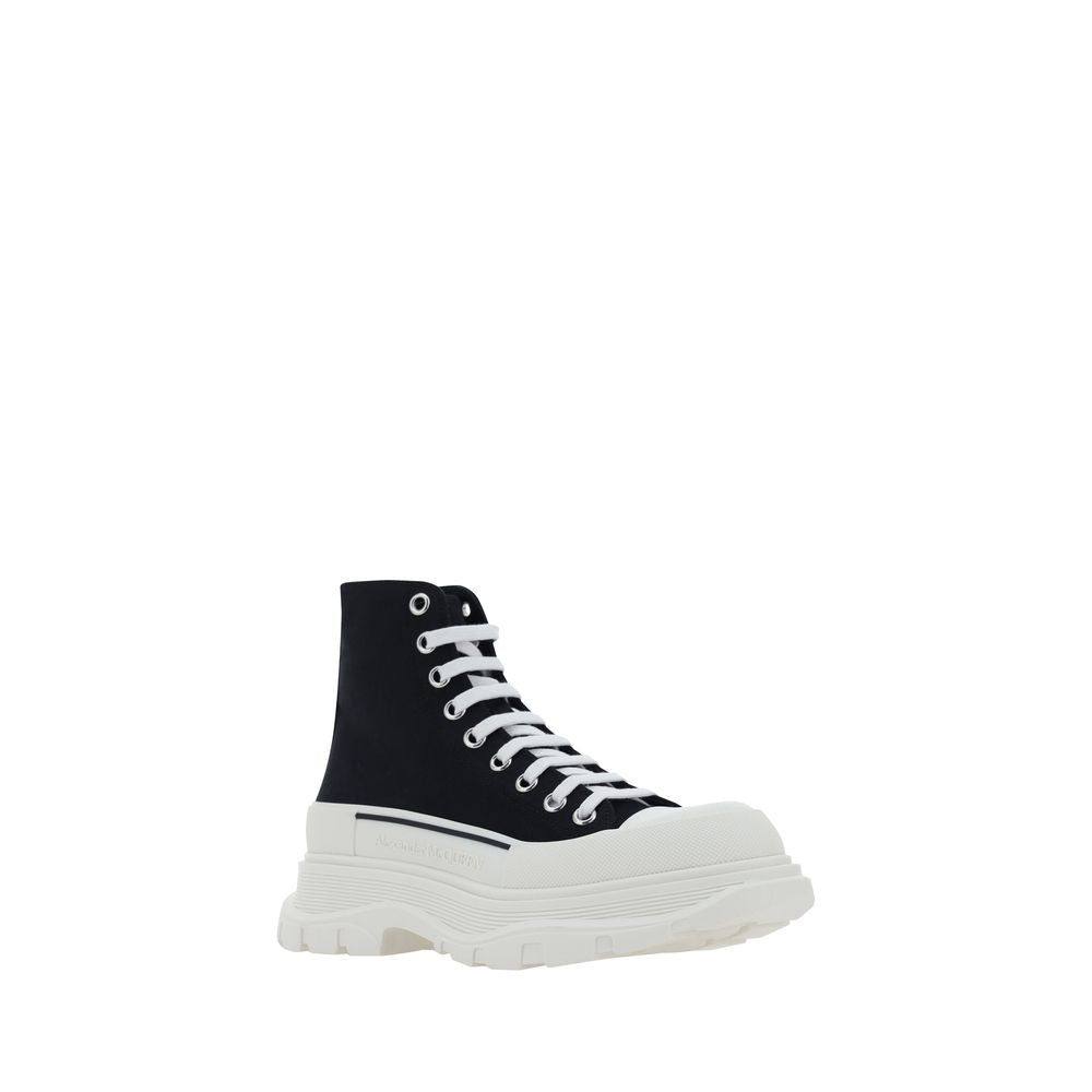 Alexander McQueen Black Fabric Platform Sneakers