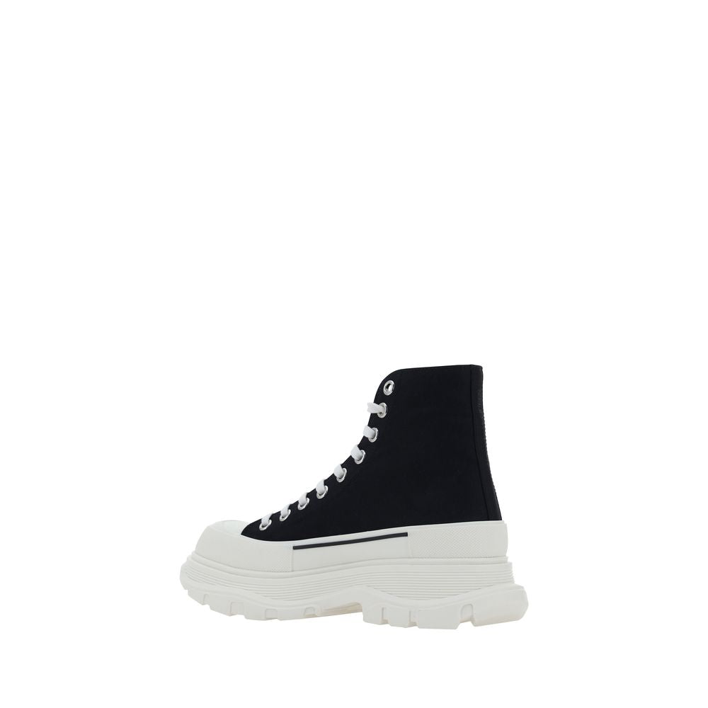Alexander McQueen Black Fabric Platform Sneakers