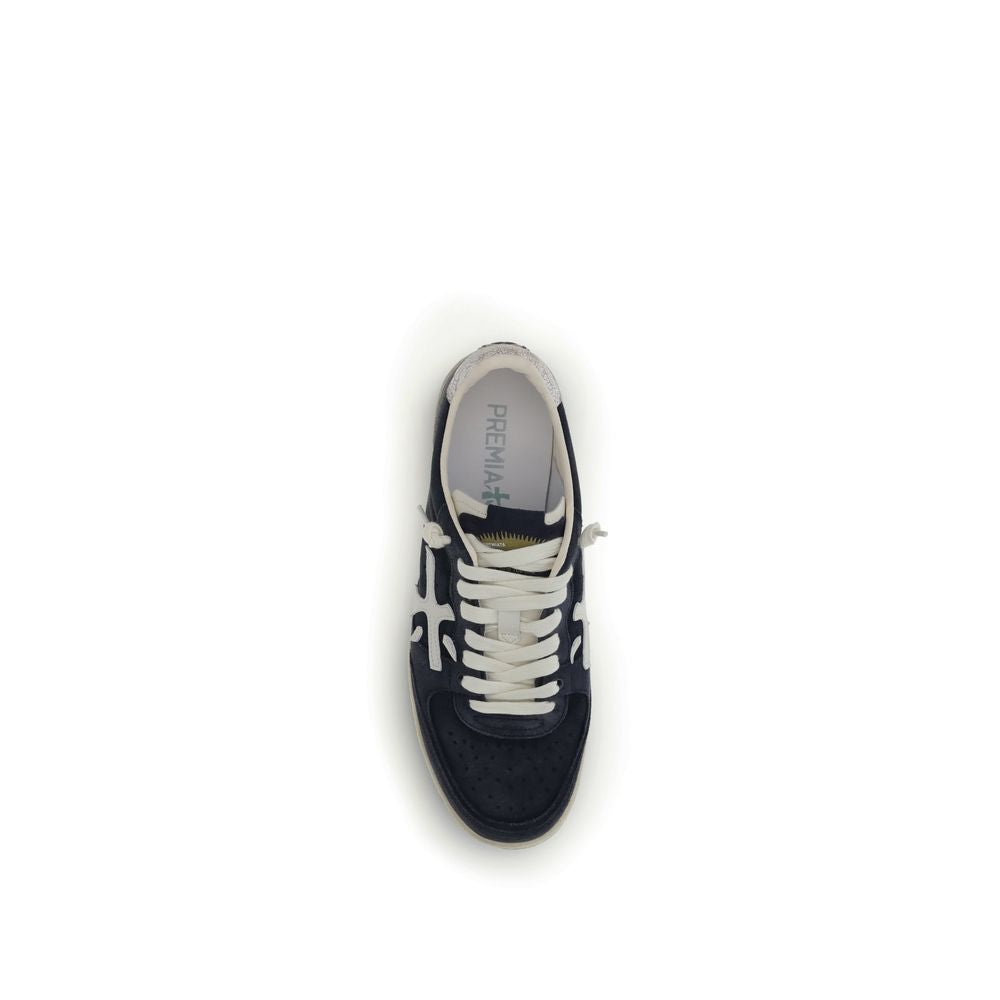 Premiata Blue Calf Leather Bos Taurus Low Top Sneakers
