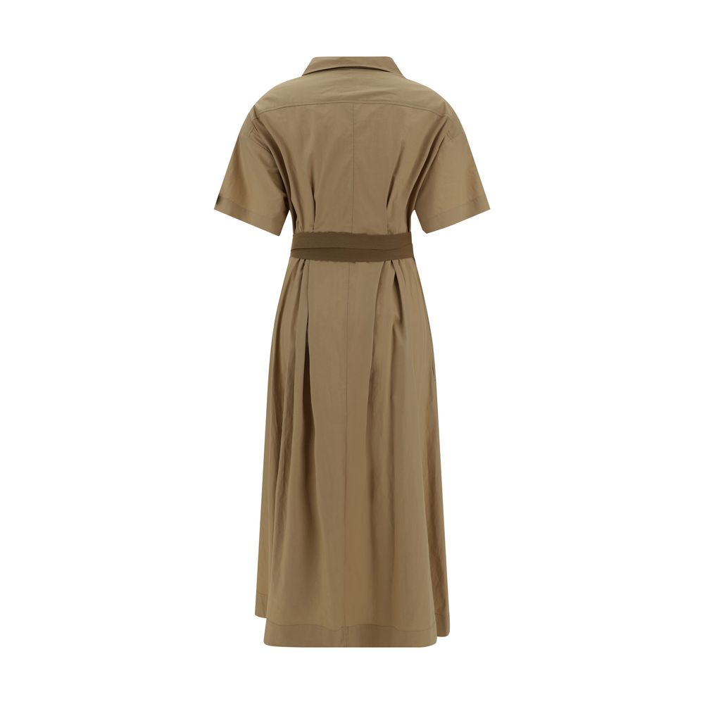 Brunello Cucinelli Brown Cotton Casual Dress