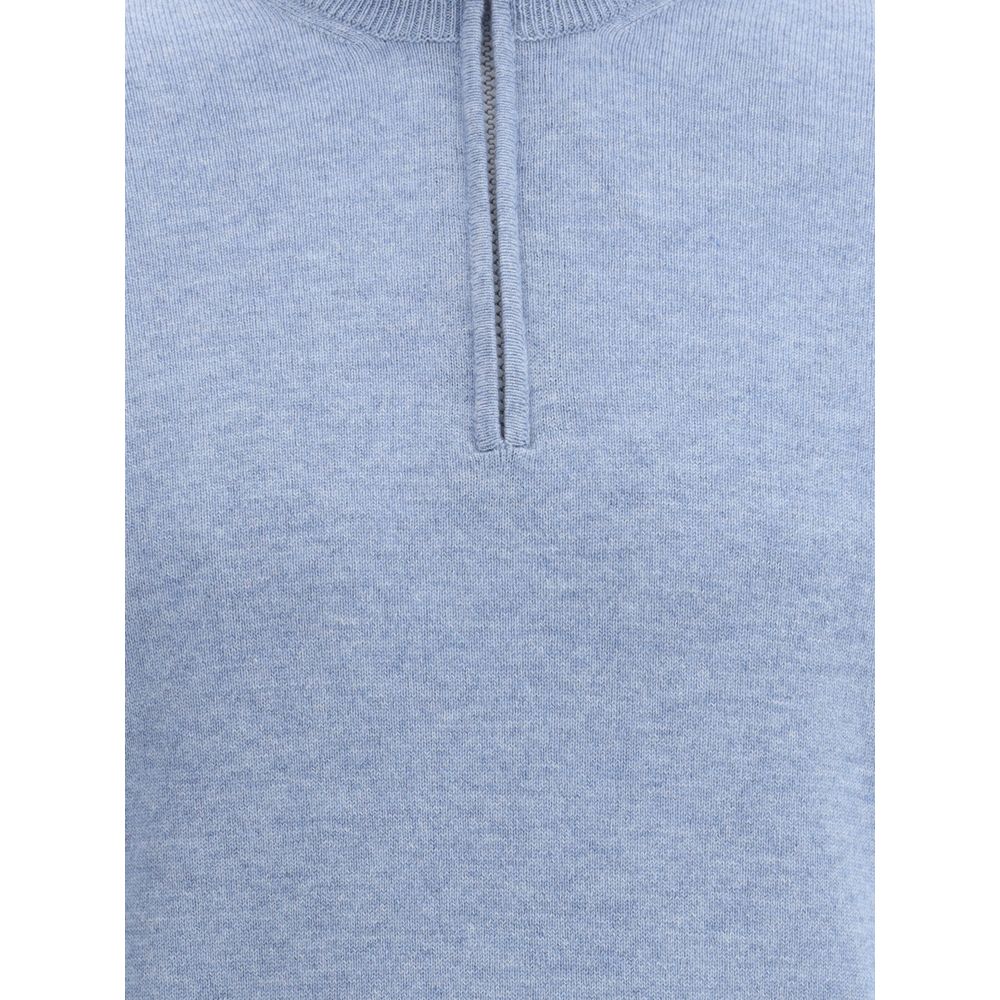 Brunello Cucinelli Blue Cashmere Sweater