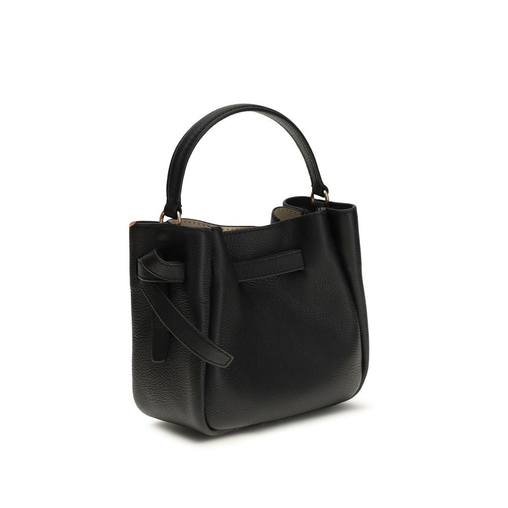 Tory Burch Black Calf Leather Bos Taurus Backet Bag