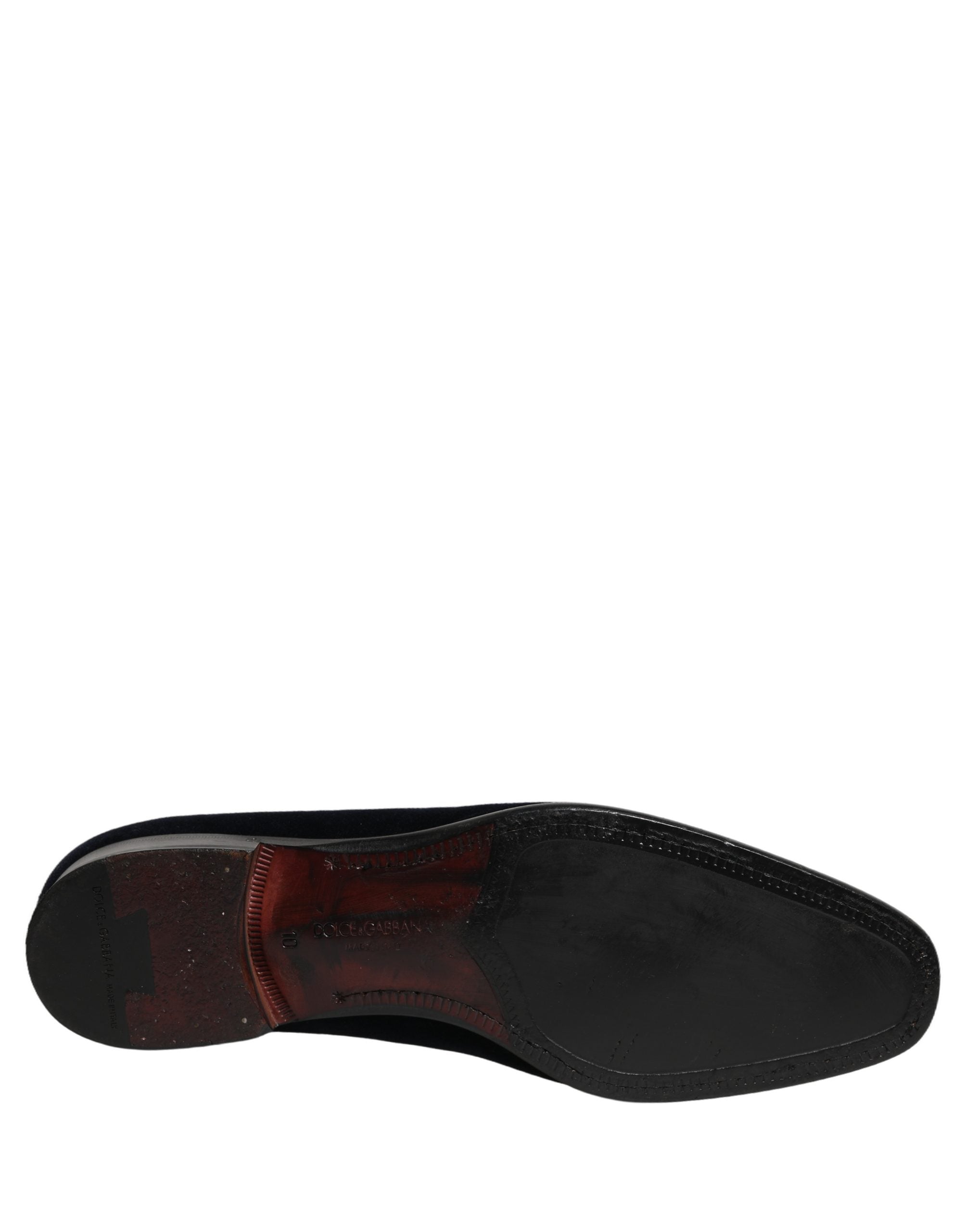 Dolce & Gabbana Black Suede Formal Slip On Men Loafers Shoes