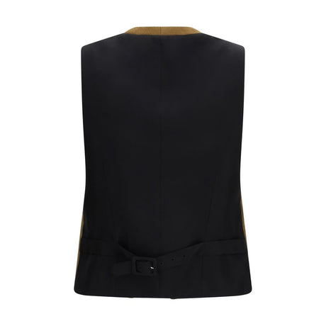 Burberry Brown Wool Oves Aries Sleeveless Jacket