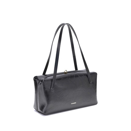 Jil Sander Black Calf Leather Bos Taurus Shoulder Bag