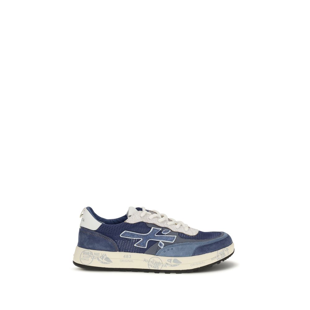 Premiata Blue Calf Leather Bos Taurus Low Top Sneakers