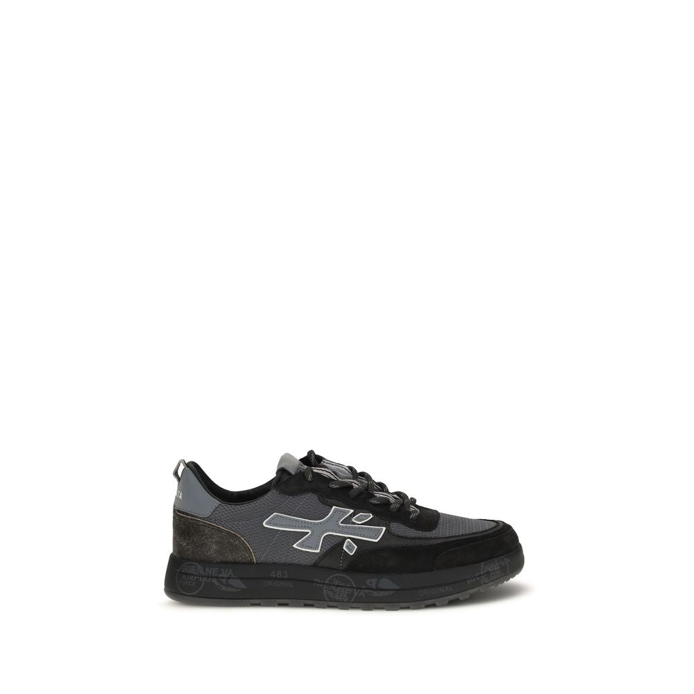 Premiata Black Calf Leather Bos Taurus Low Top Sneakers