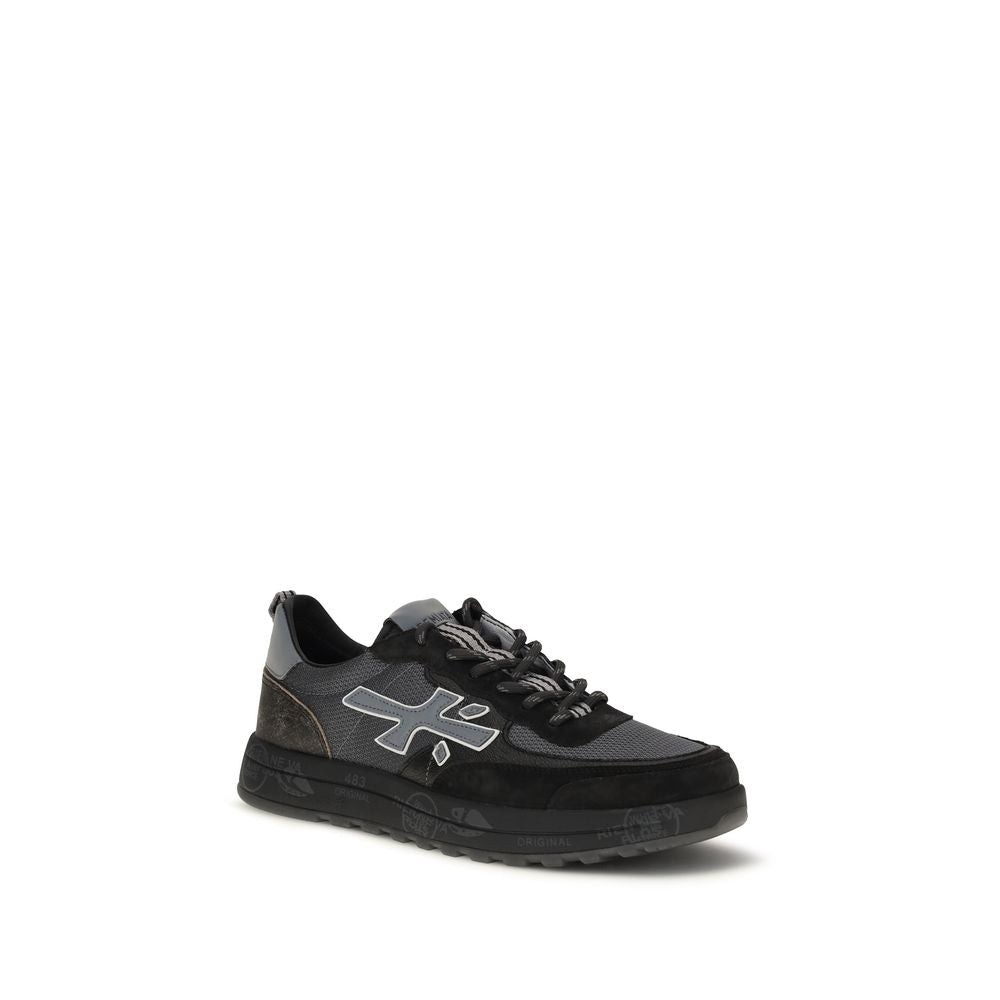 Premiata Black Calf Leather Bos Taurus Low Top Sneakers