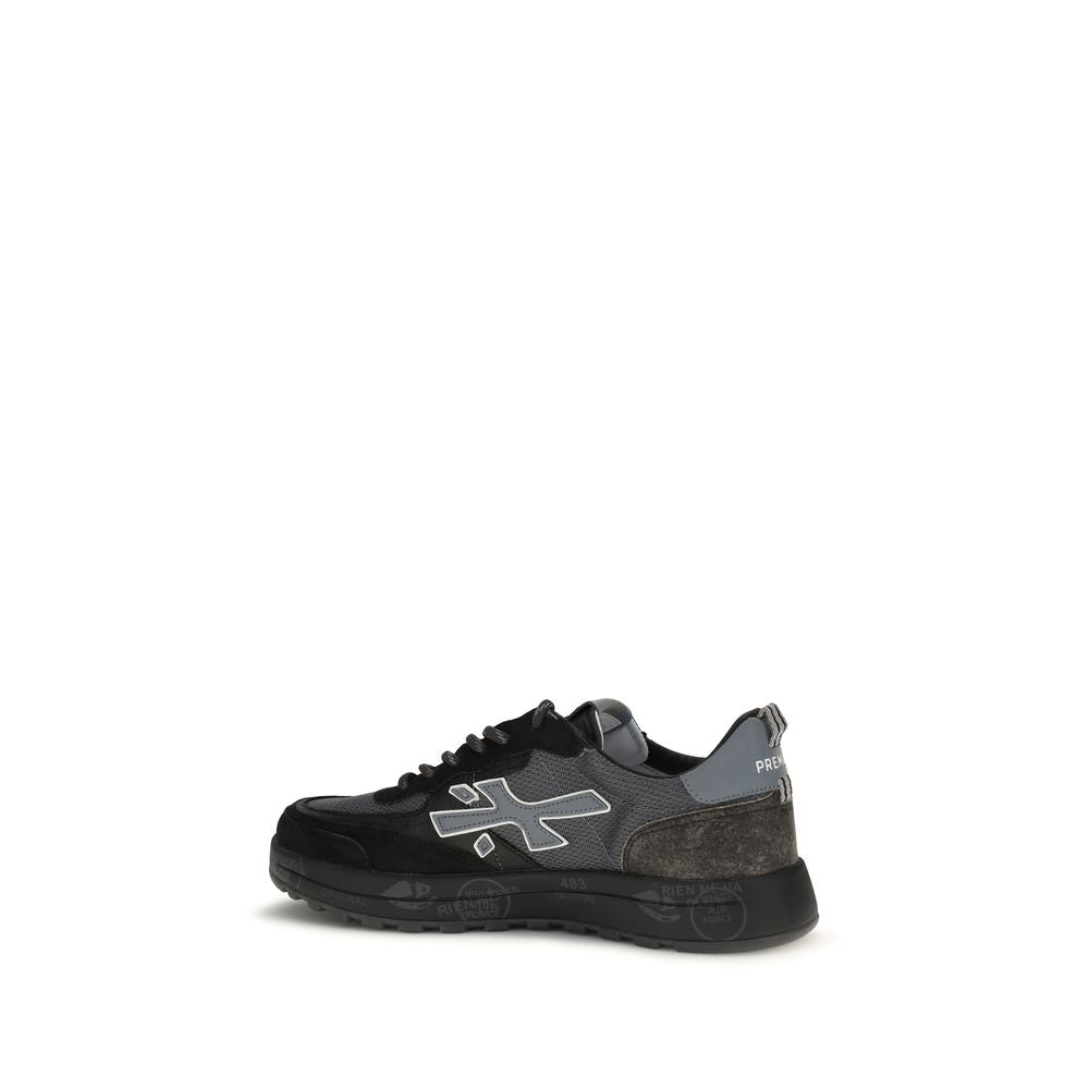 Premiata Black Calf Leather Bos Taurus Low Top Sneakers