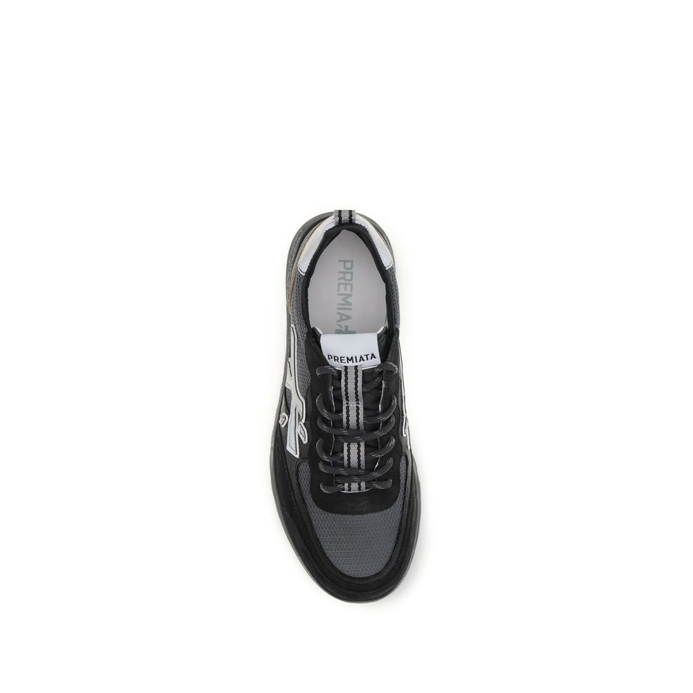 Premiata Black Calf Leather Bos Taurus Low Top Sneakers